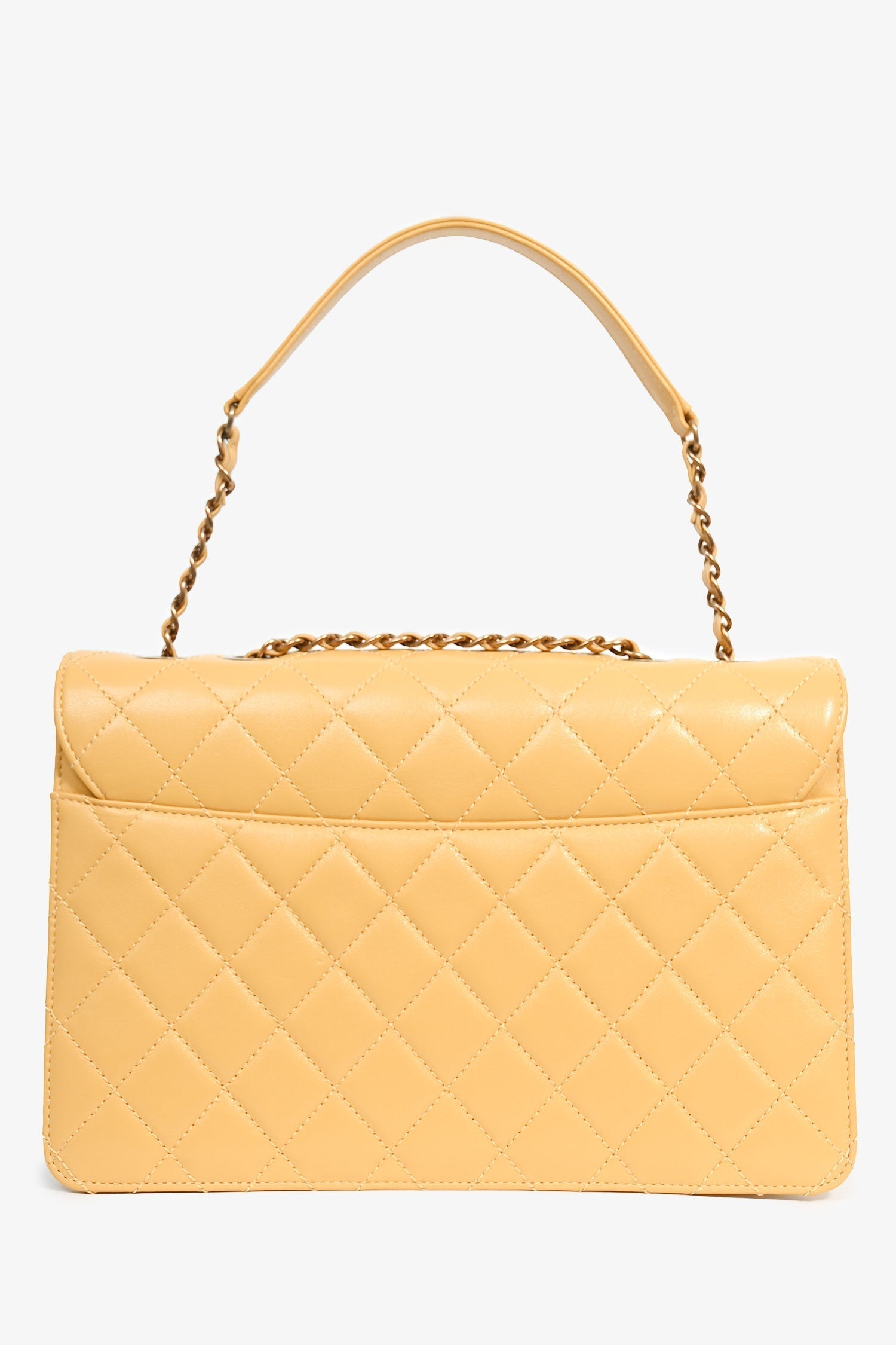 Chanel 2016-17 Yellow Quilted Leather Large Beauty Lock Chain Bag
