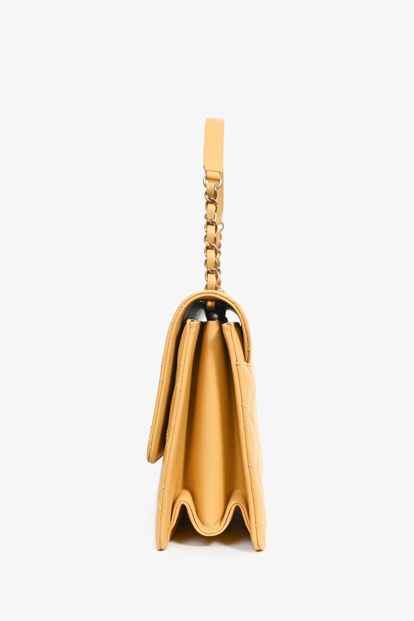 Chanel 2016-17 Yellow Quilted Leather Large Beauty Lock Chain Bag