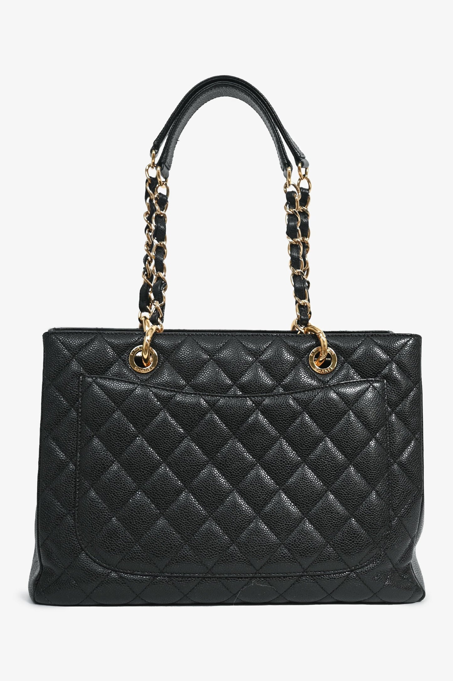 Chanel 2011-12 Black Caviar Leather Grand Shopping Tote GHW