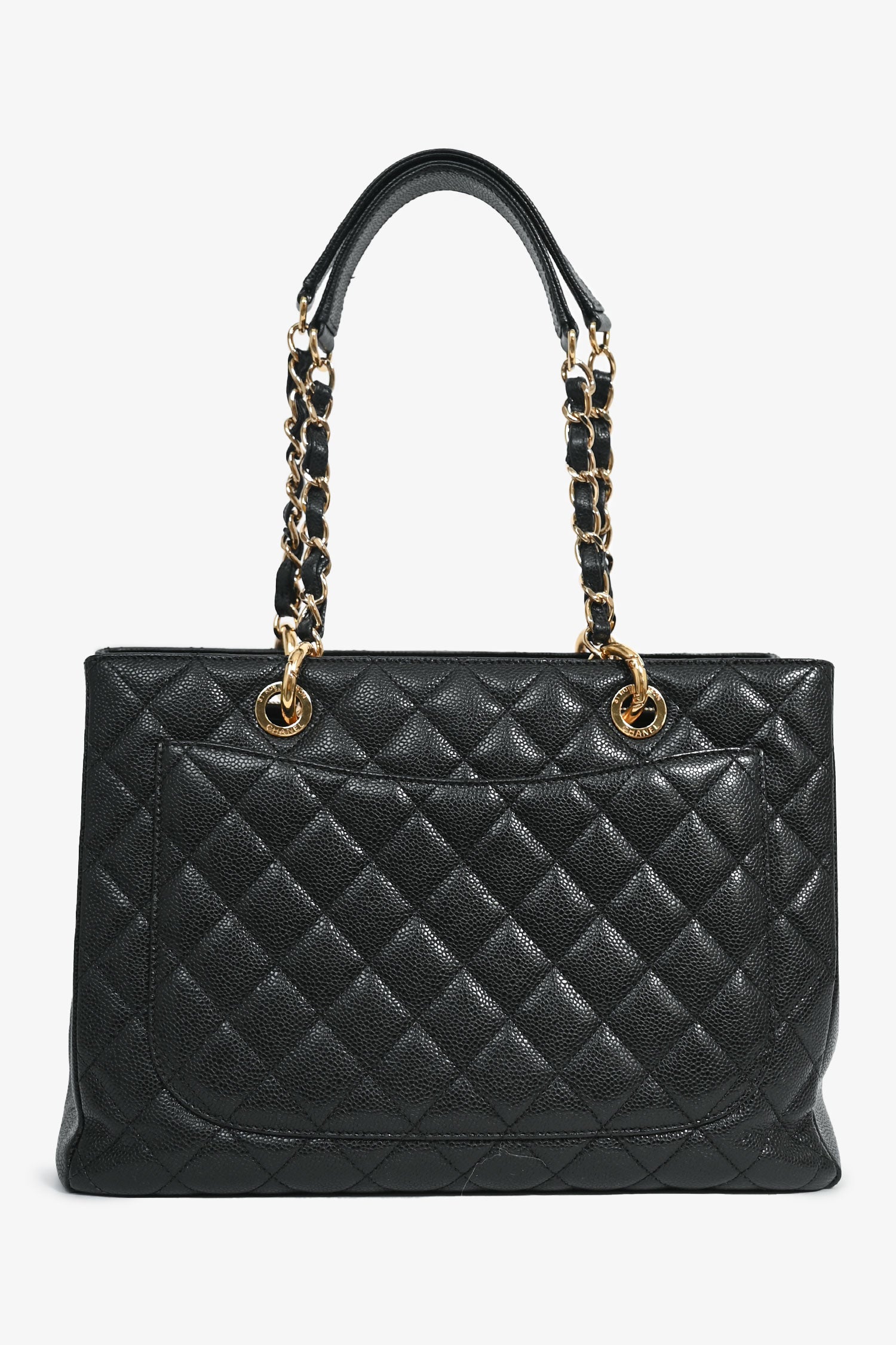 Chanel 2011-12 Black Caviar Leather Grand Shopping Tote GHW