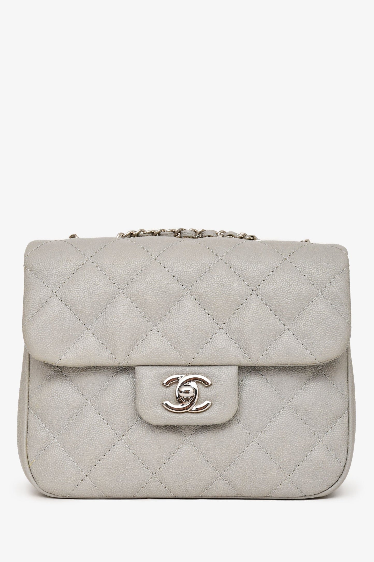Chanel 2018 Light Grey Caviar Small Urban Companion Bag