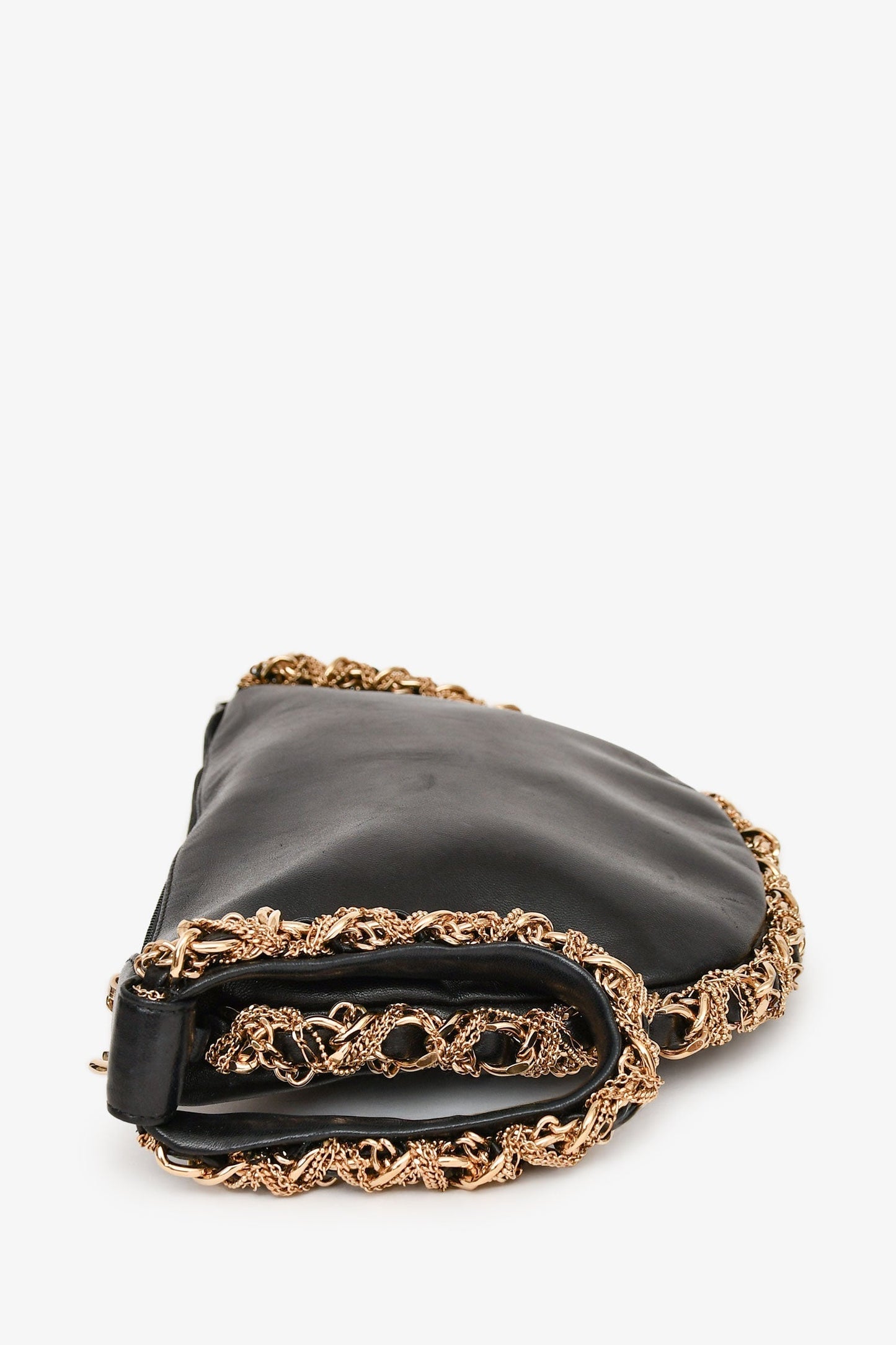 Chanel 2012/13 Black Lambskin Twisted Chain Hobo Mini Handbag