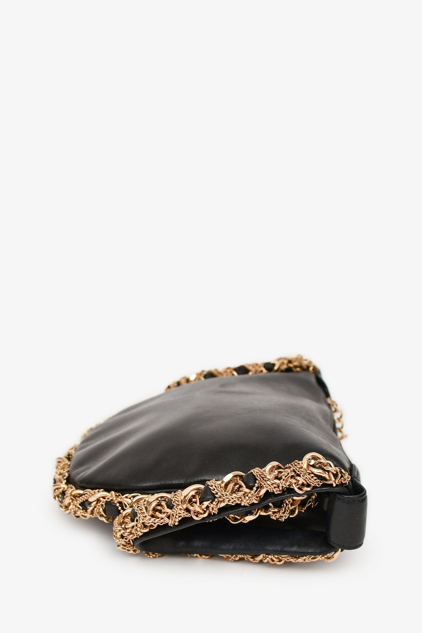 Chanel 2012/13 Black Lambskin Twisted Chain Hobo Mini Handbag