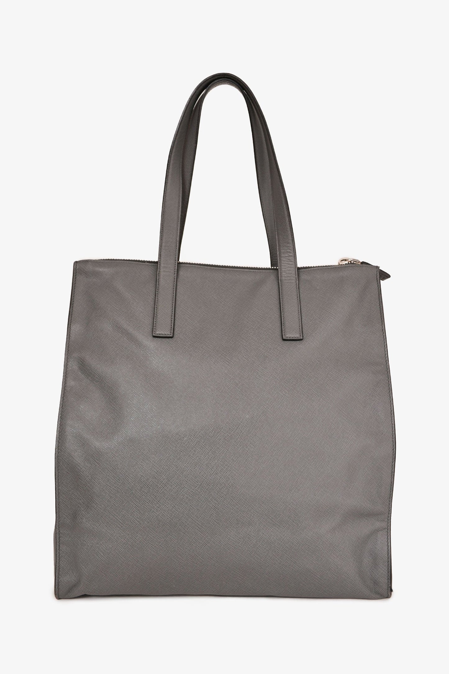 Prada Grey Saffiano Leather Travel Tote