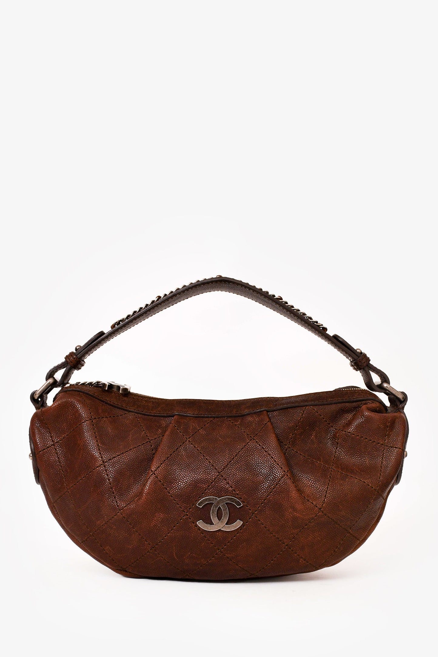 Chanel 2005/2006 Brown Caviar Outdoor Ligne Small Hobo Bag