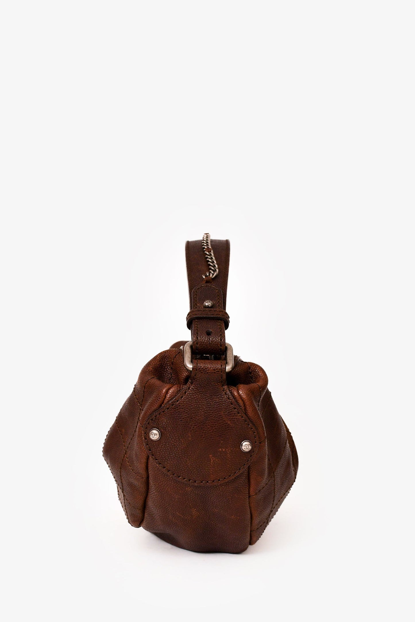 Chanel 2005/2006 Brown Caviar Outdoor Ligne Small Hobo Bag