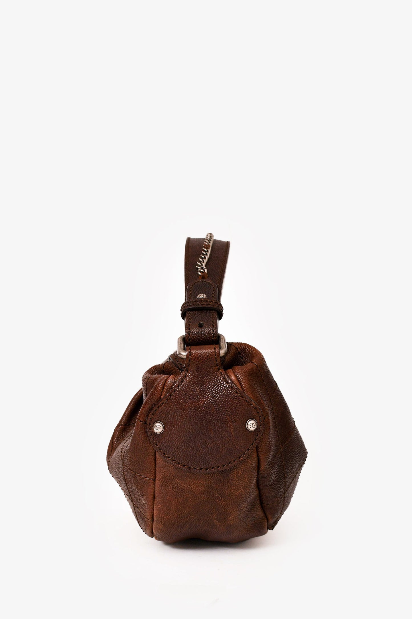 Chanel 2005/2006 Brown Caviar Outdoor Ligne Small Hobo Bag