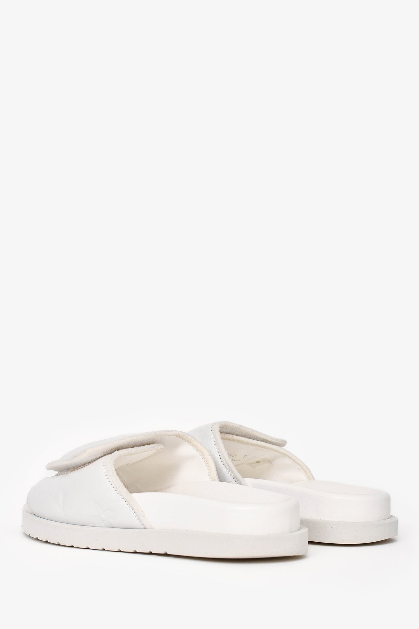 Louis Vuitton White Rubber/Leather Miami Slides Size 7 Mens
