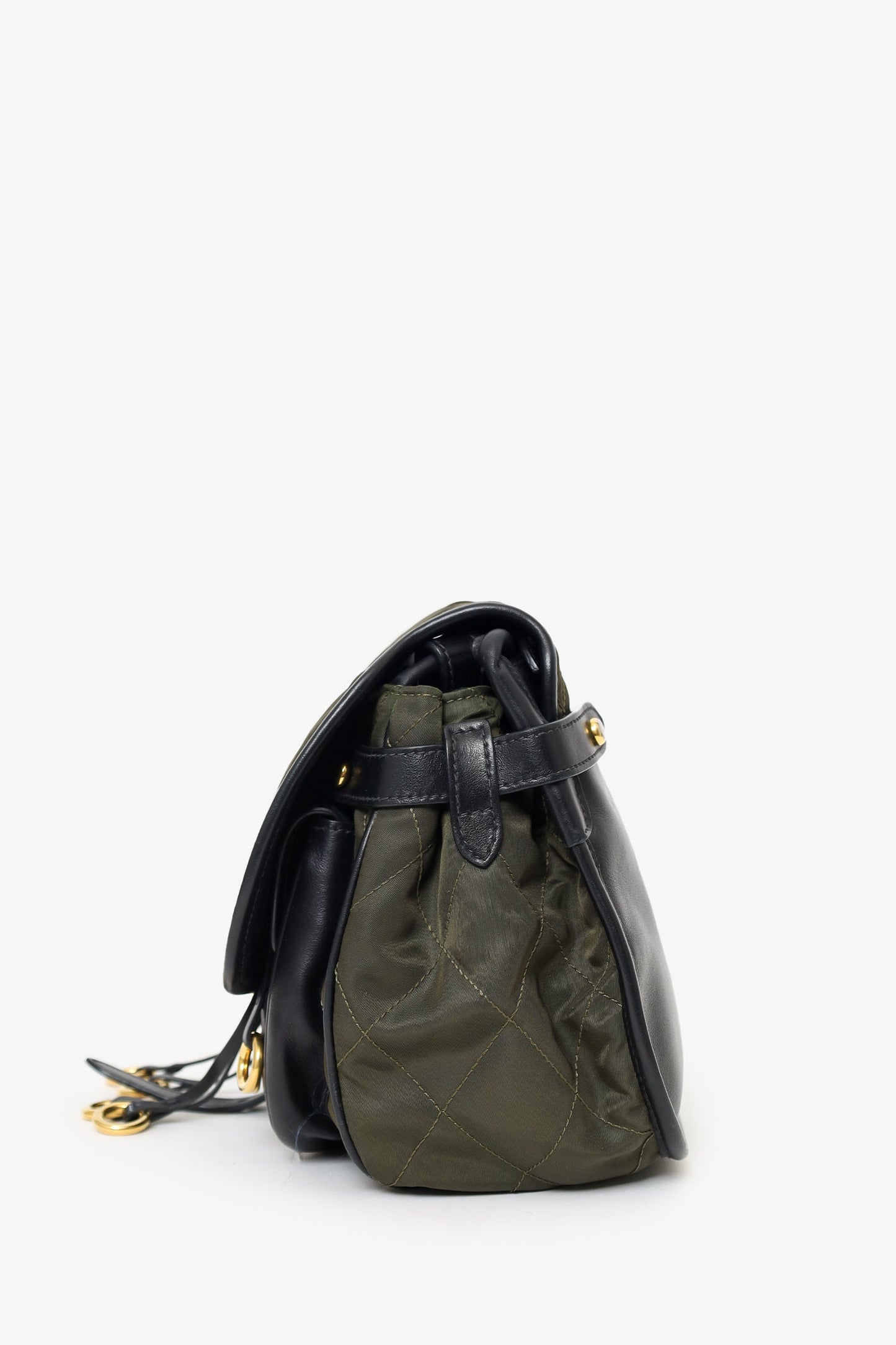 Prada Green Nylon/Leather Quilted Impunture Corsaire Crossbody