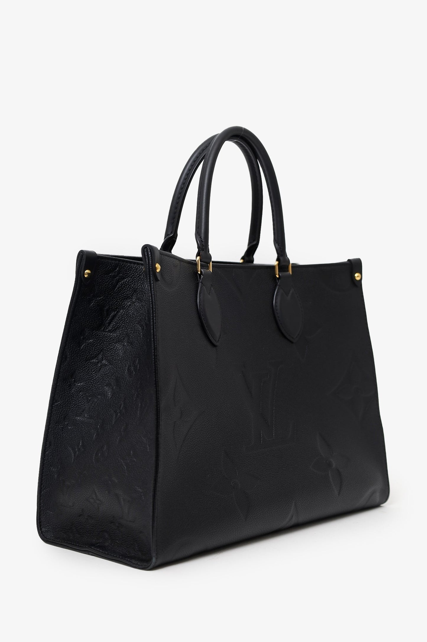 Louis Vuitton Black Monogram Empreinte Leather 'Onthego' MM Tote