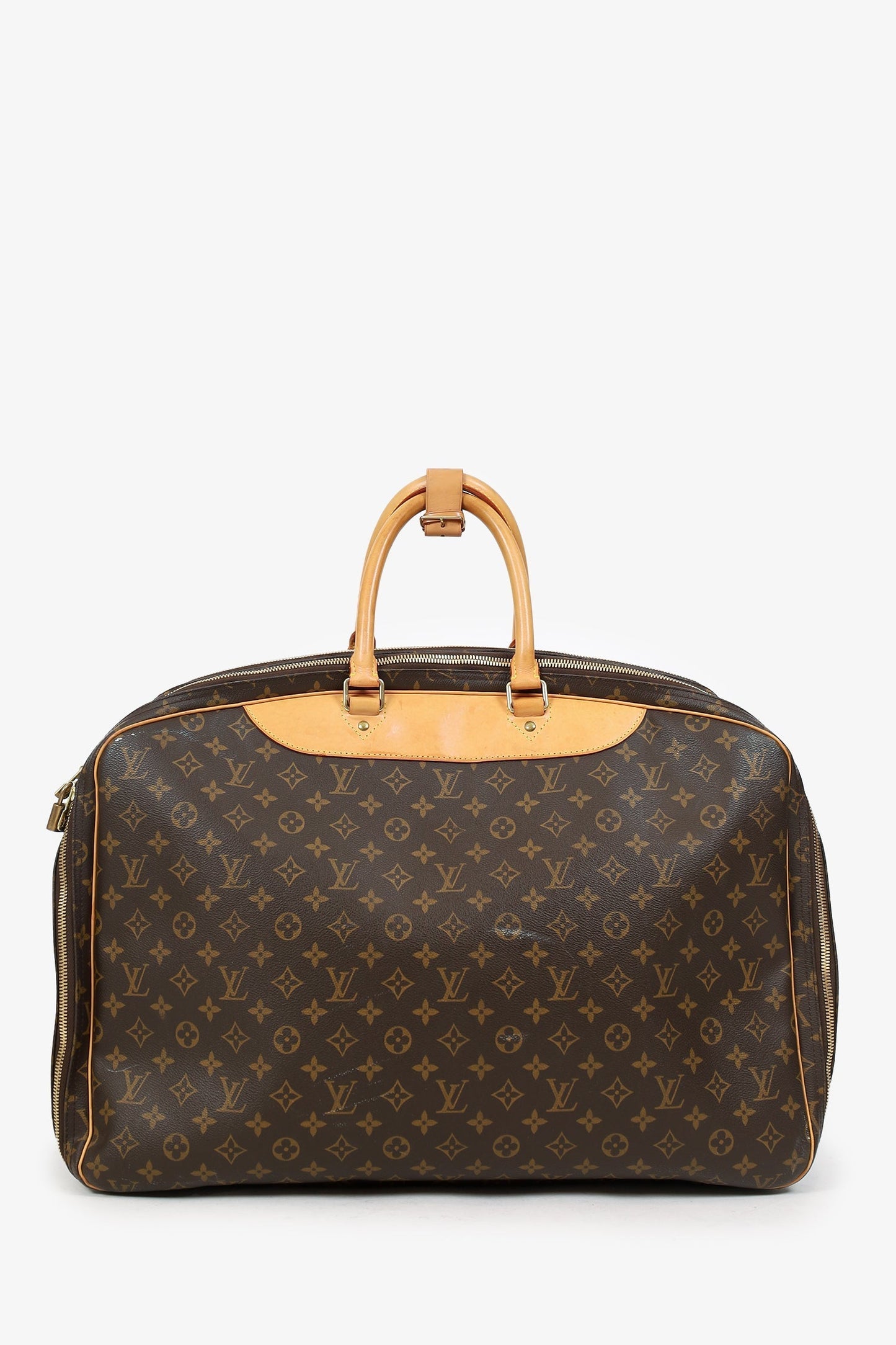 Louis Vuitton 2003 Brown Monogram Alize 55 Travel Bag With Strap