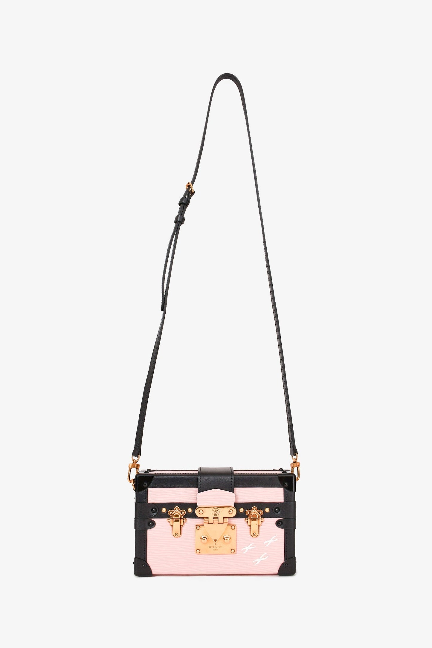 Louis Vuitton Pink/Black Epi Leather 'Petit Malle' with Strap