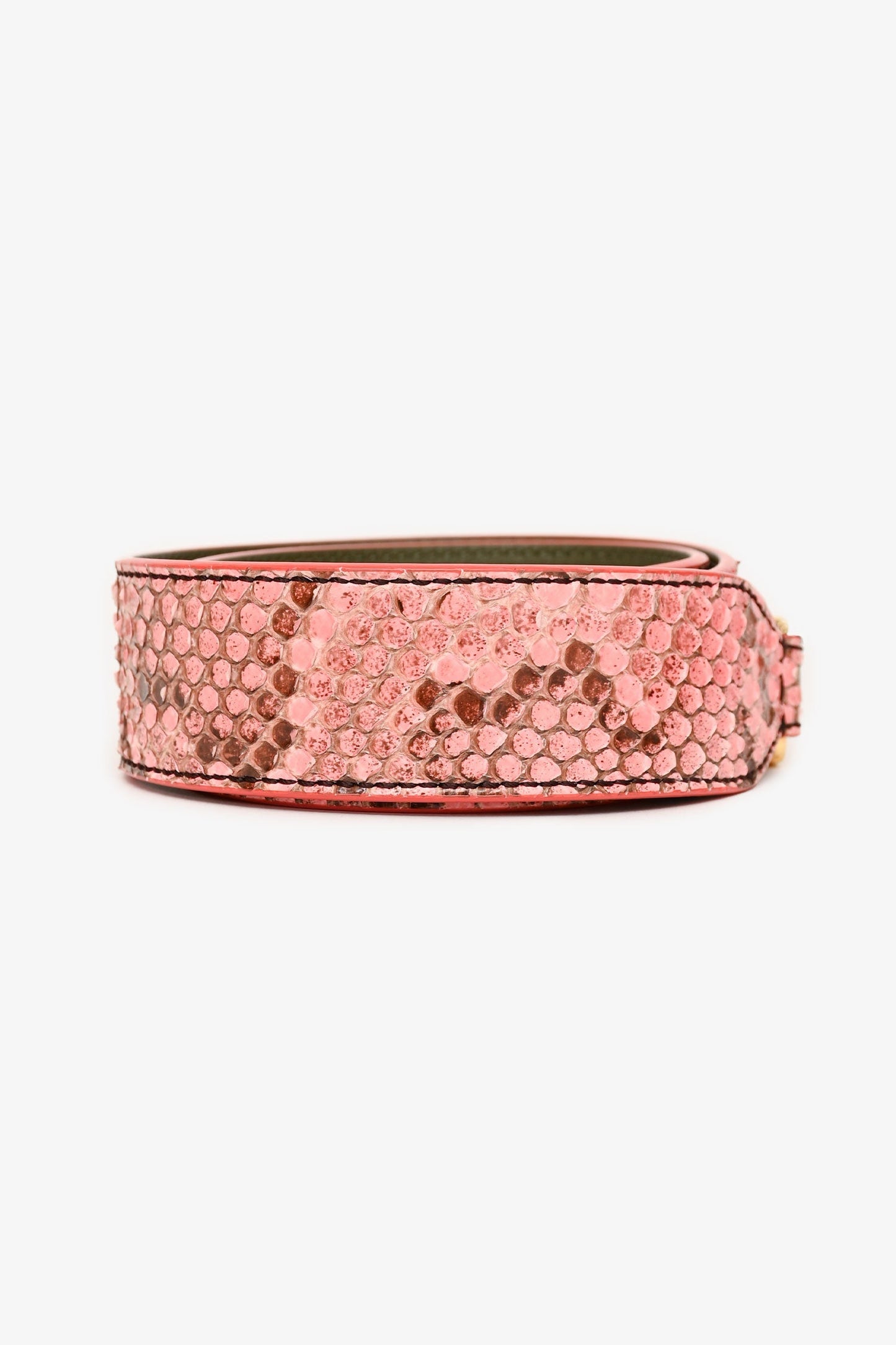 Fendi Orange/Green Python Leather Bag Strap