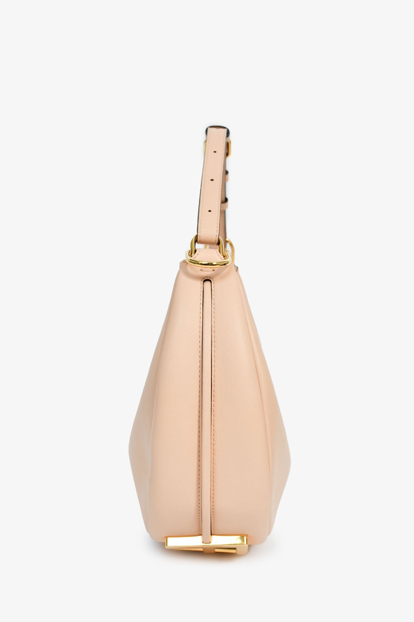Fendi Peach Leather 'Fendigraphy' Shoulder Bag