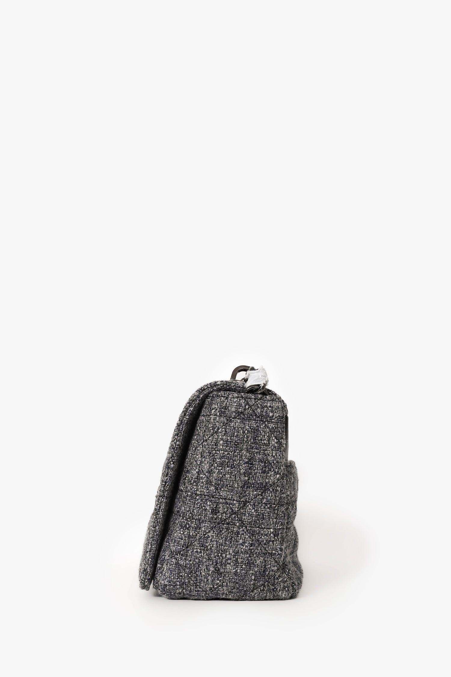 Christian Dior 2022 Grey Tweed Medium Caro Bag