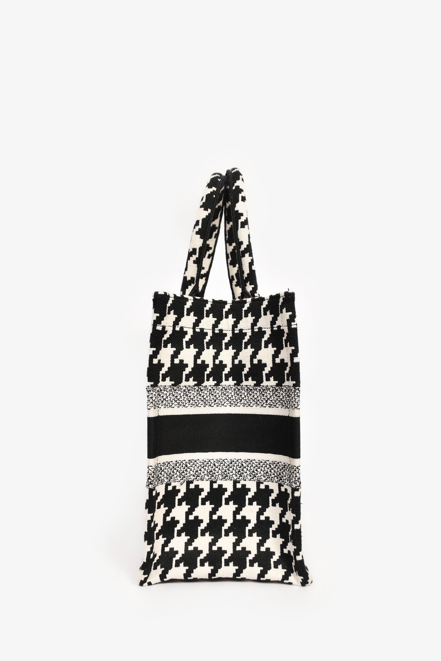 Christian Dior 2021 Black/White Houndstooth Medium Book Tote