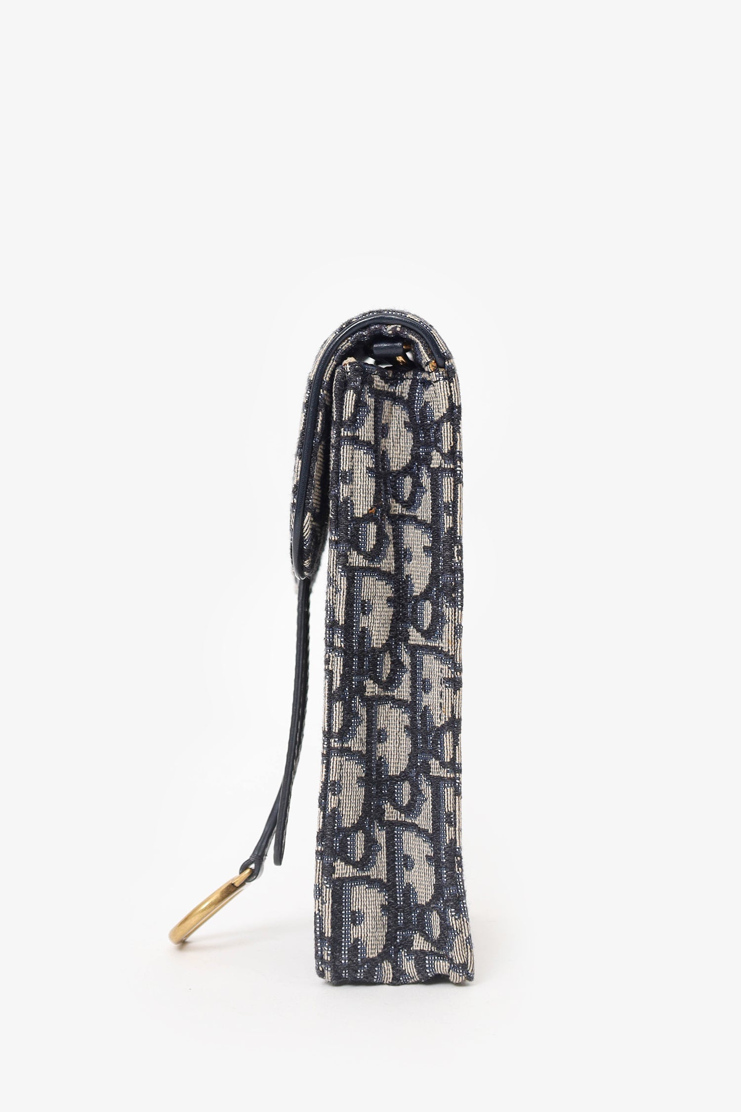 Christian Dior Blue Logo Saddle Pouch