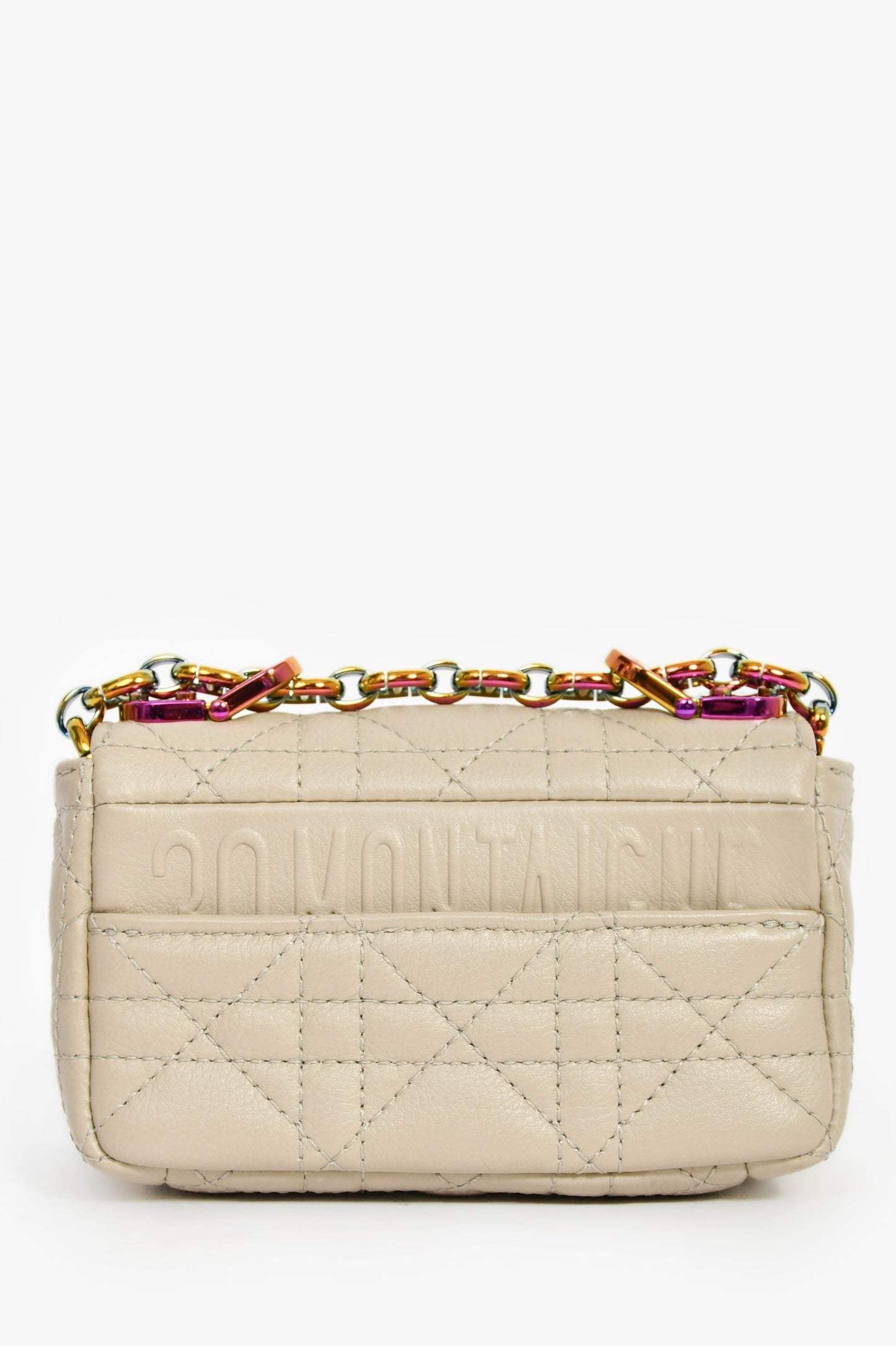 Christian Dior 2022 Grey Cannage Micro Caro Bag