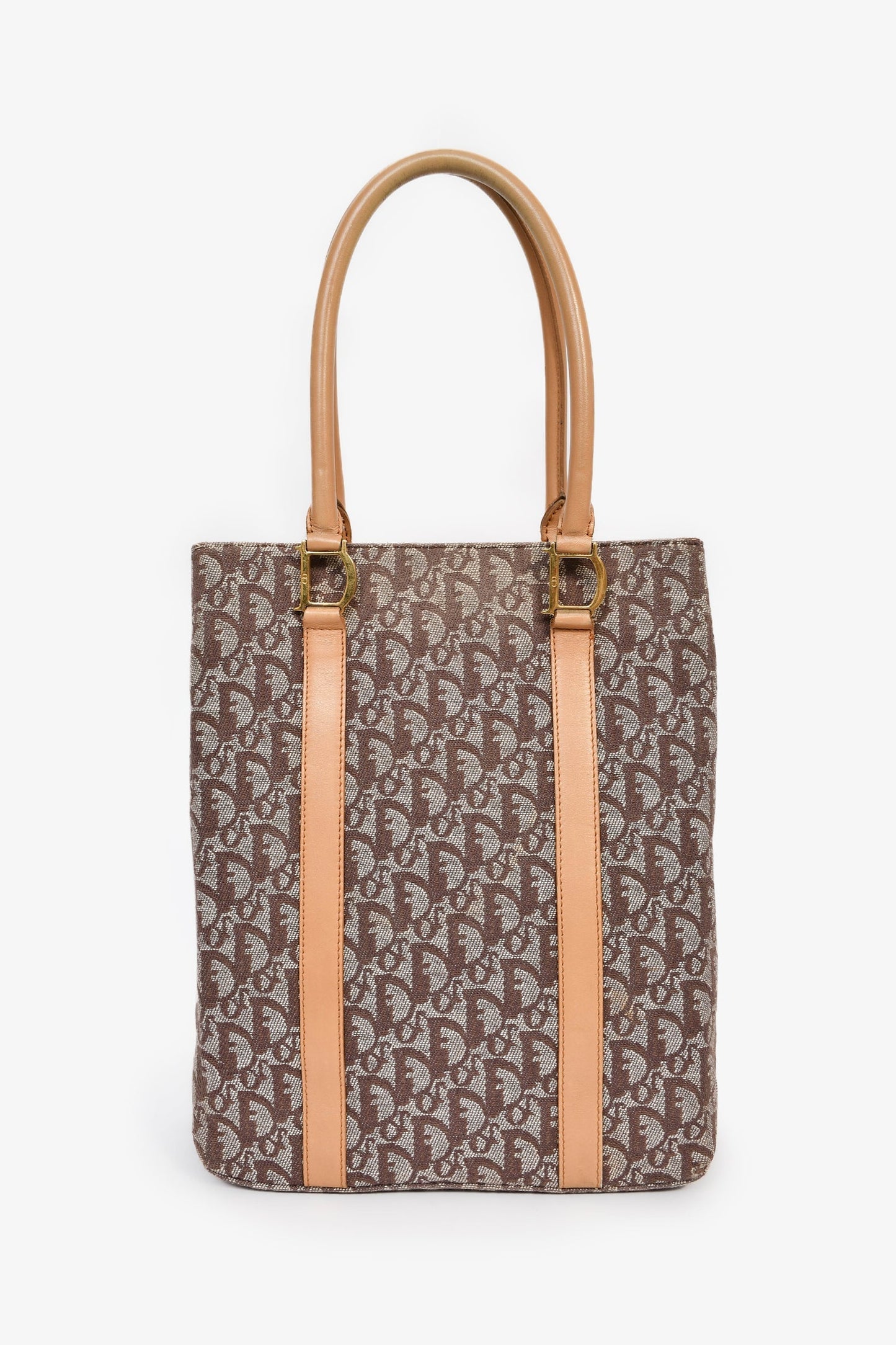 Christian Dior Brown Canvas Oblique Trotter Tote Bag