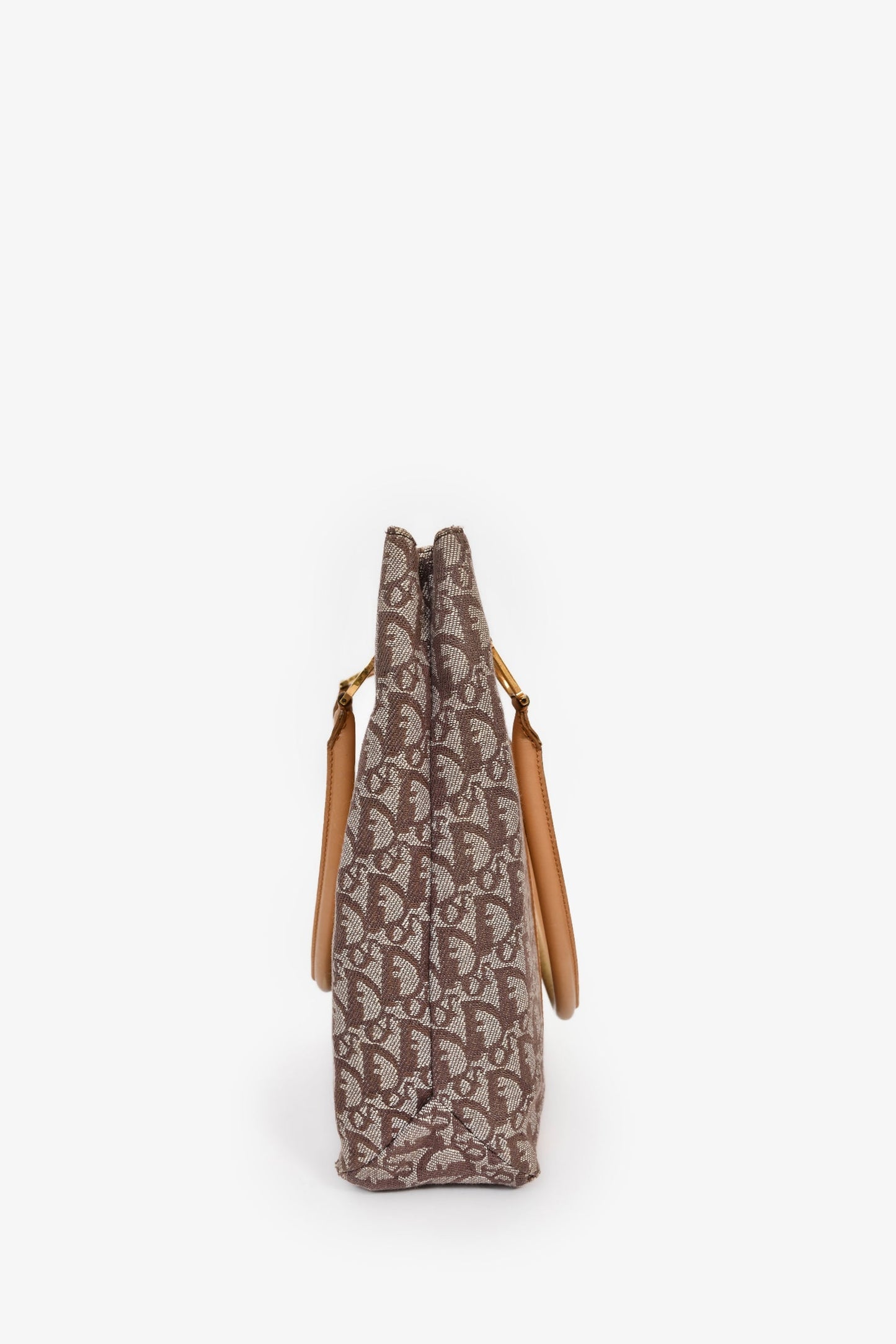 Christian Dior Brown Canvas Oblique Trotter Tote Bag
