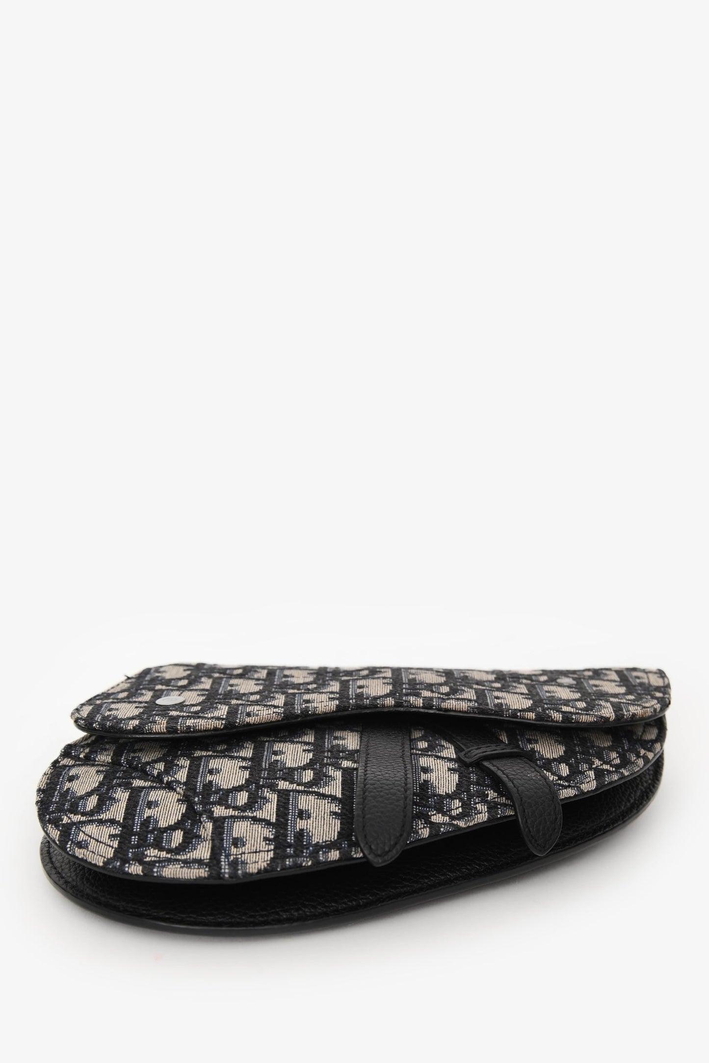 Dior 2020 Beige/Navy Saddle Oblique Belt Bag