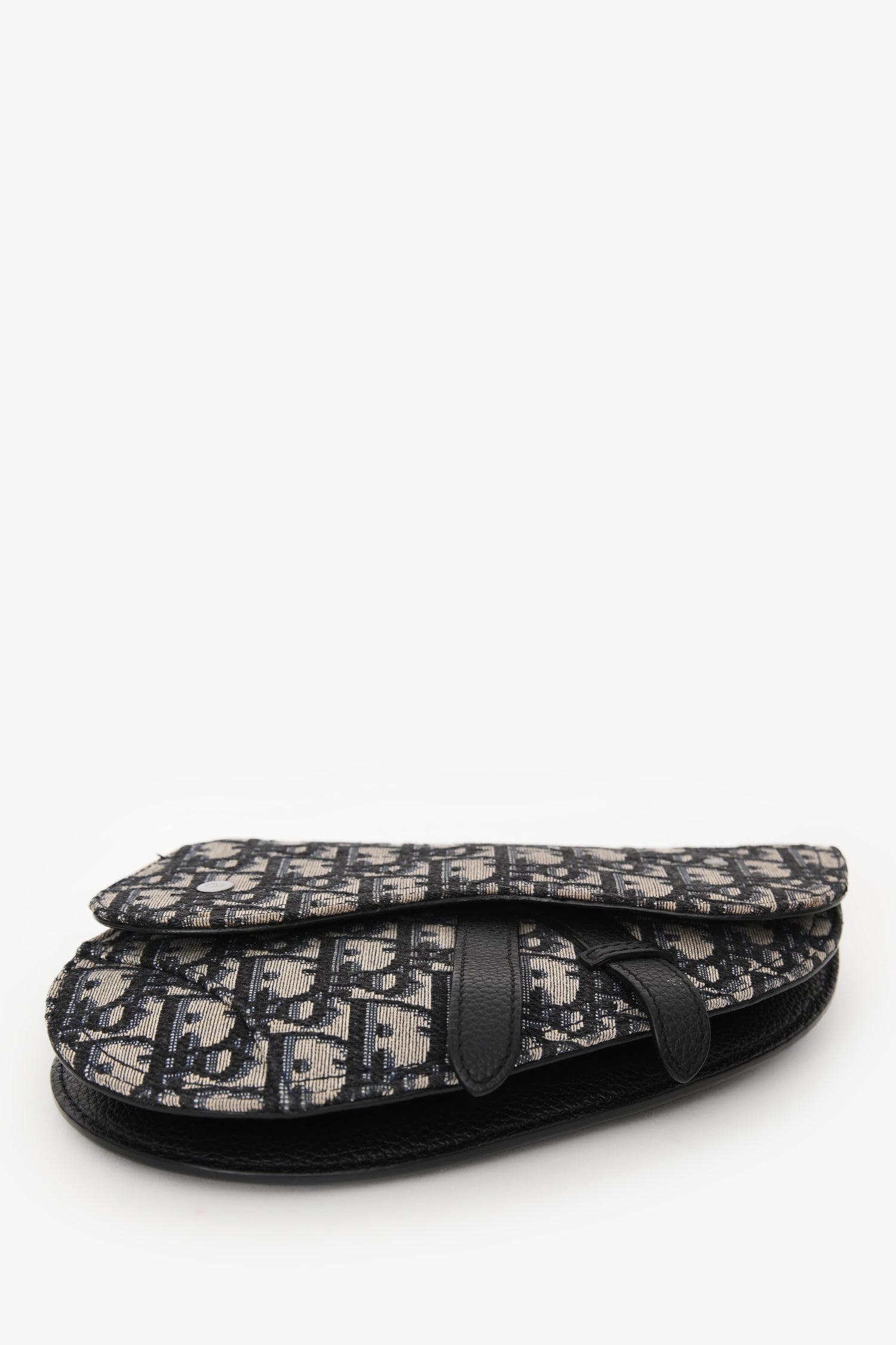 Dior 2020 Beige/Navy Saddle Oblique Belt Bag