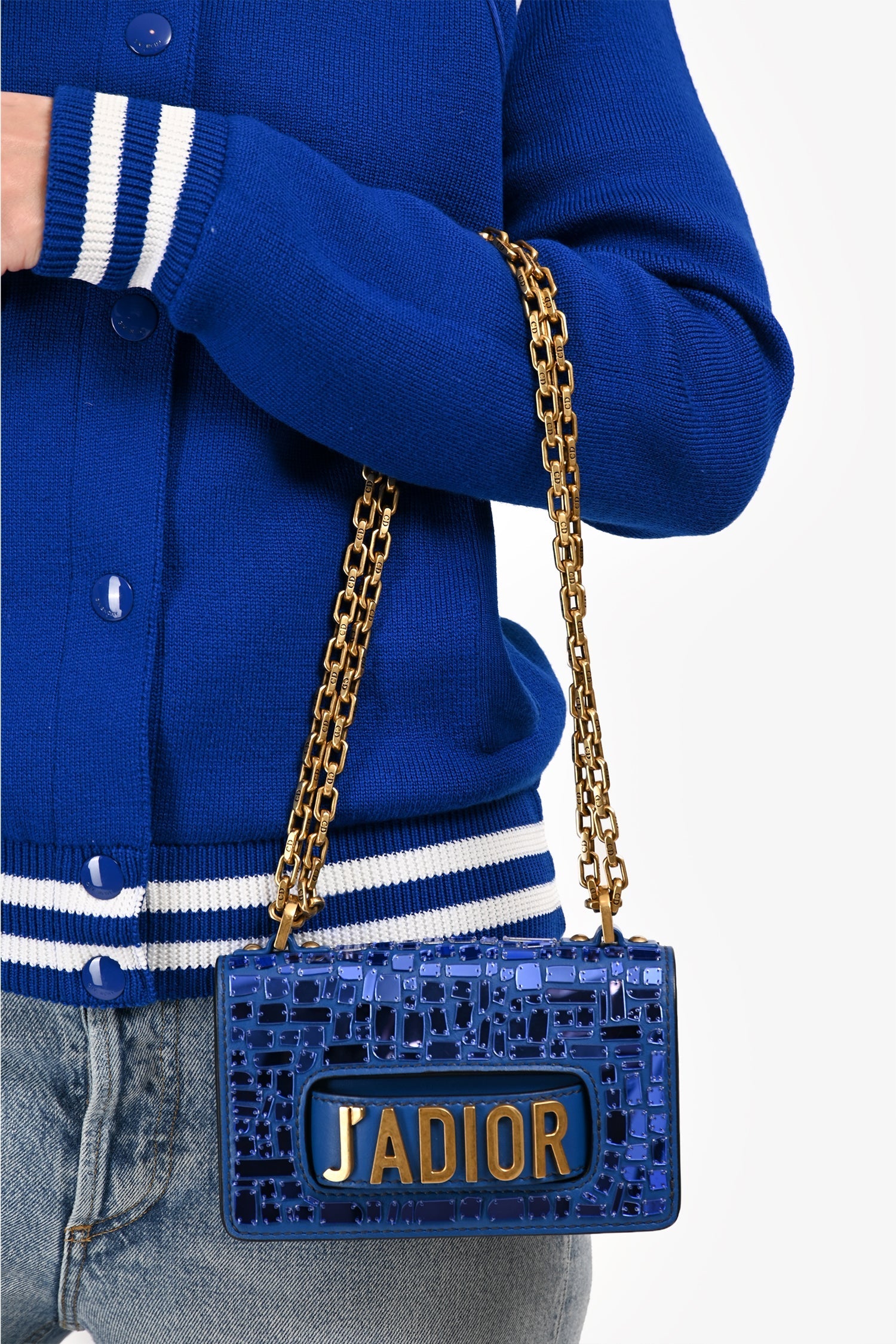 Dior 2018 Runway Blue J'Dior Mini Mosaic of Mirrors Mini Flap Bag