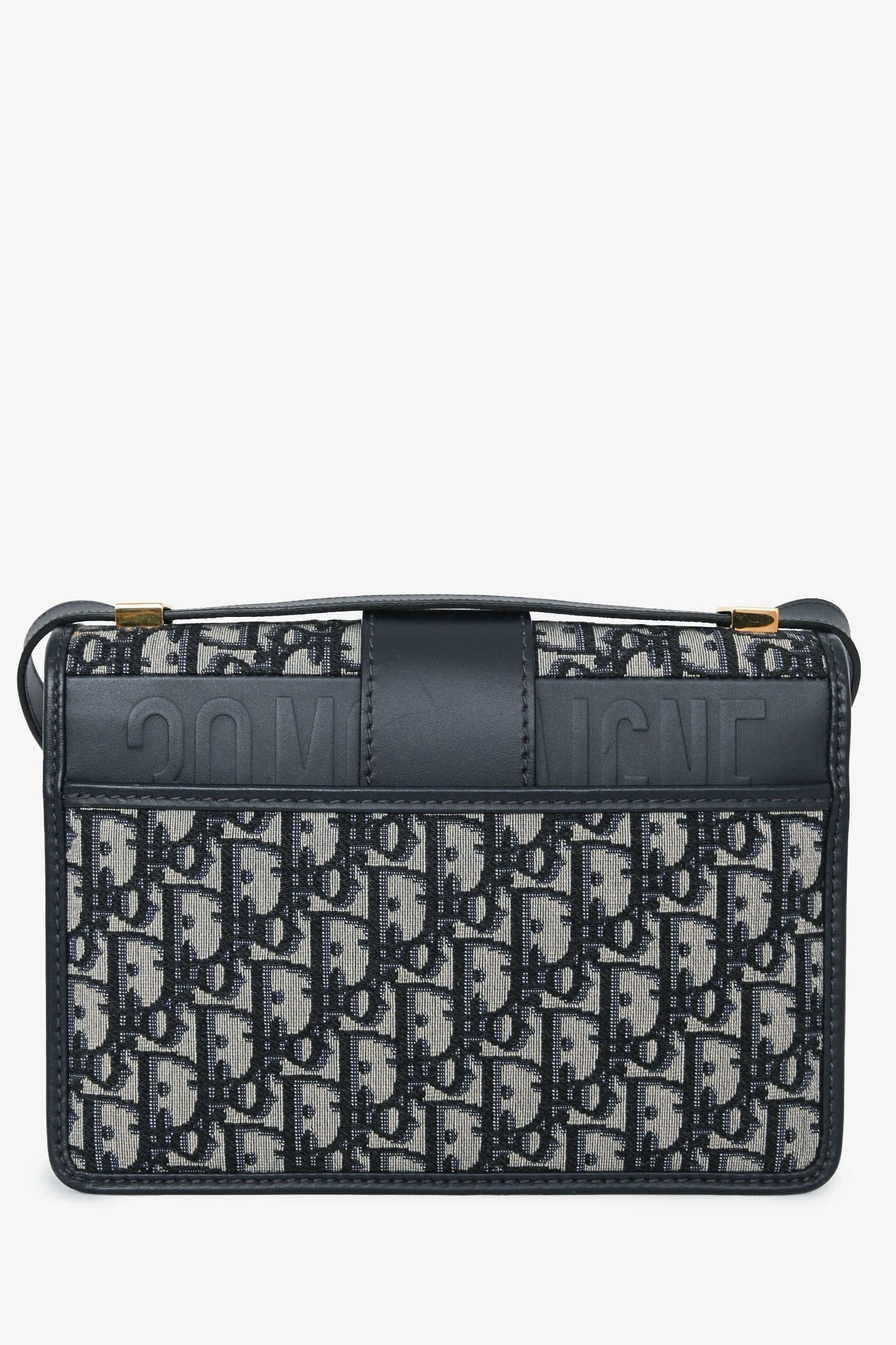 Christian Dior 2019 Navy Leather/Oblique 30 Montaigne Shoulder Bag