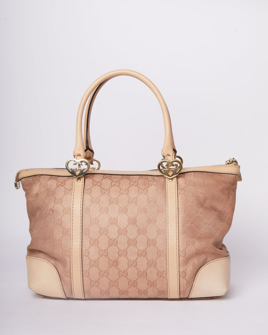 Gucci Lou Leather Canvas Tote