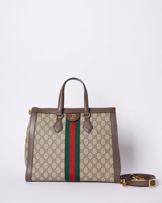 Gucci Lou Leather Canvas Shoulder Bag