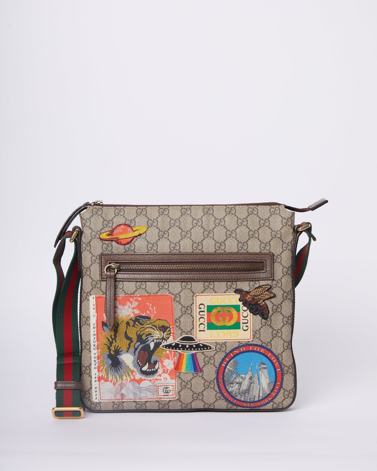 Gucci Lou Monogram Leather Canvas Crossbody