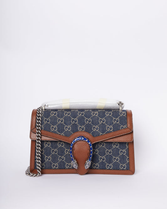 Gucci Lou Monogram Chain Leather Shoulder Bag