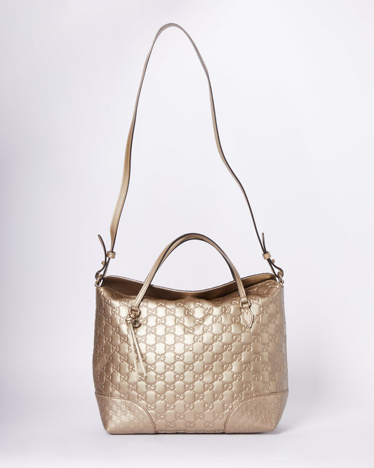 Gucci Lou Leather Canvas Tote