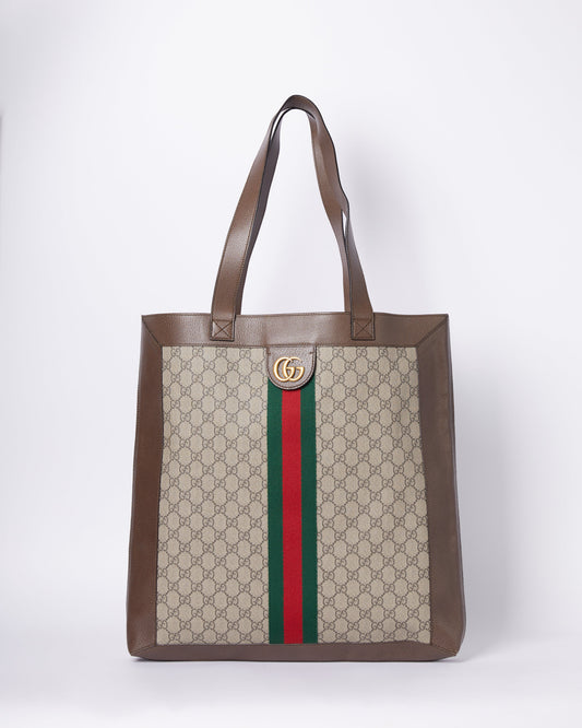 Gucci Lou Leather Canvas Tote