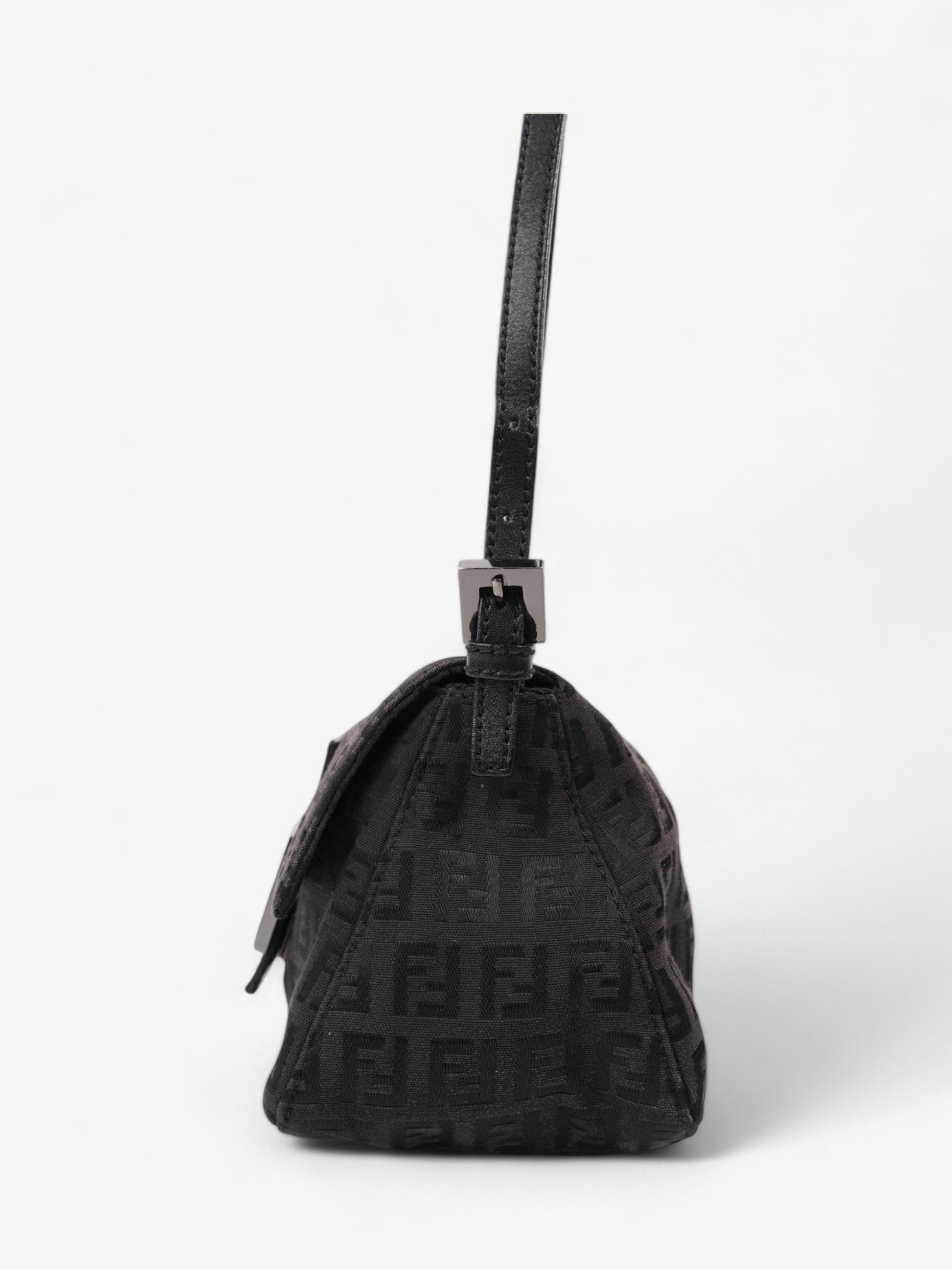 Fendi Mamma Baguette Black Canvas Mini