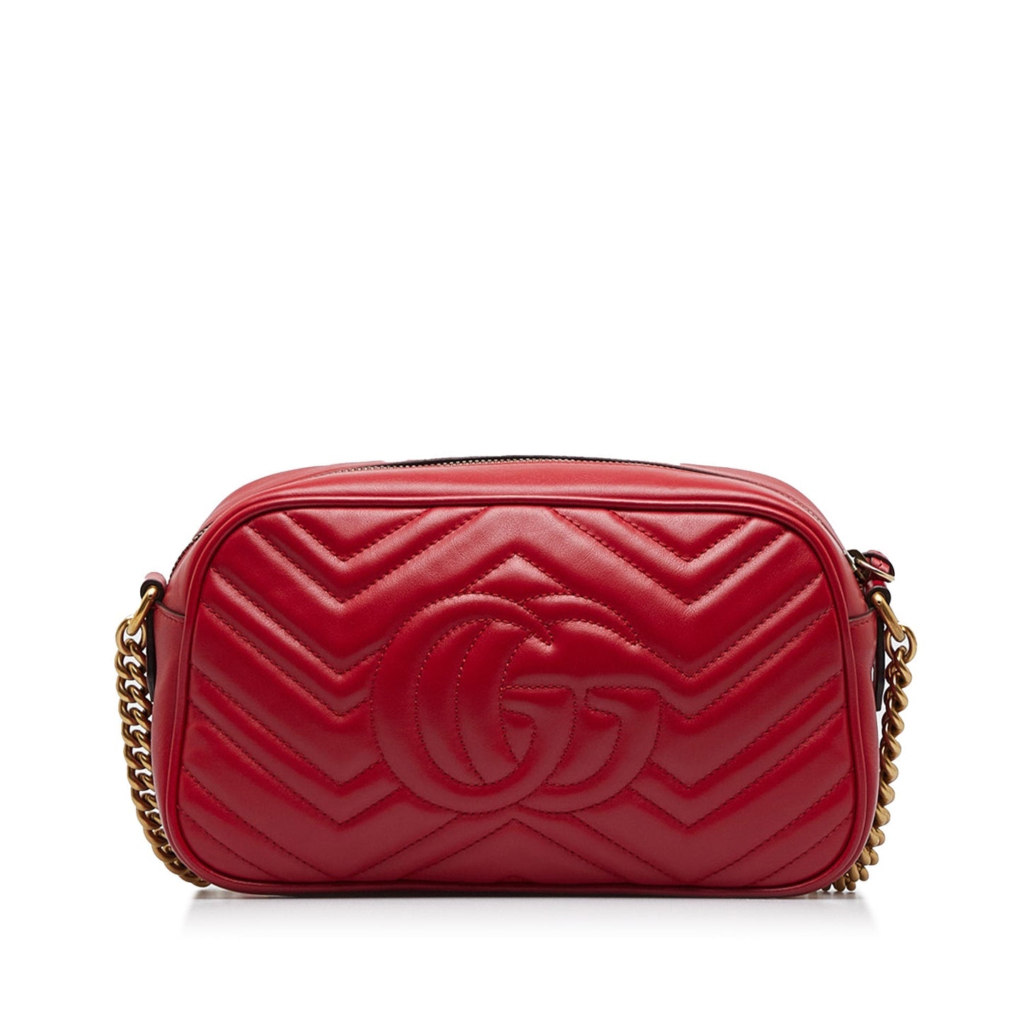 Gucci GG Marmont Red Leather Quilted Crossbody Style 1