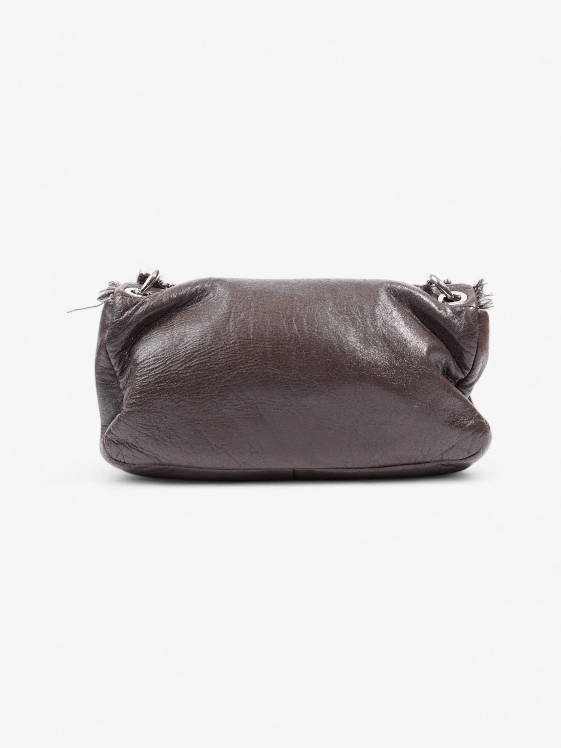Chanel Funny Tweed Flap Bag Brown Lambskin Leather