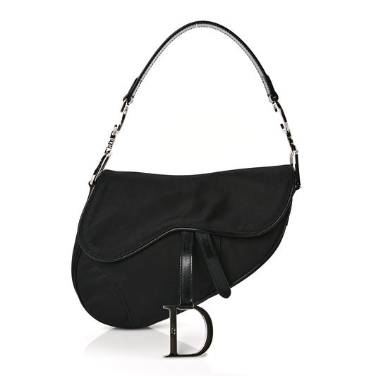 Christian Dior Nylon Saddle Bag Black