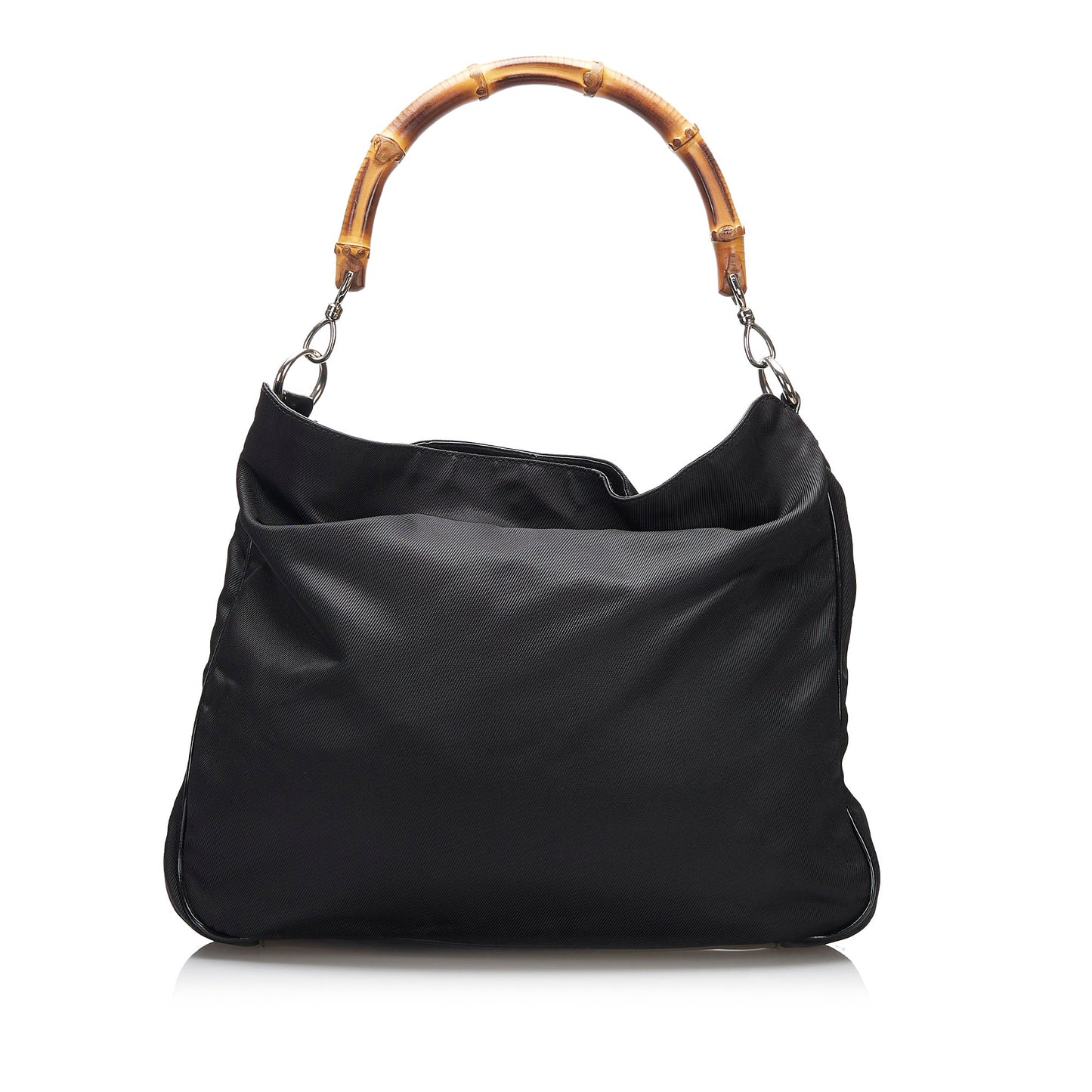 Gucci Bamboo Leather Nylon Satchel