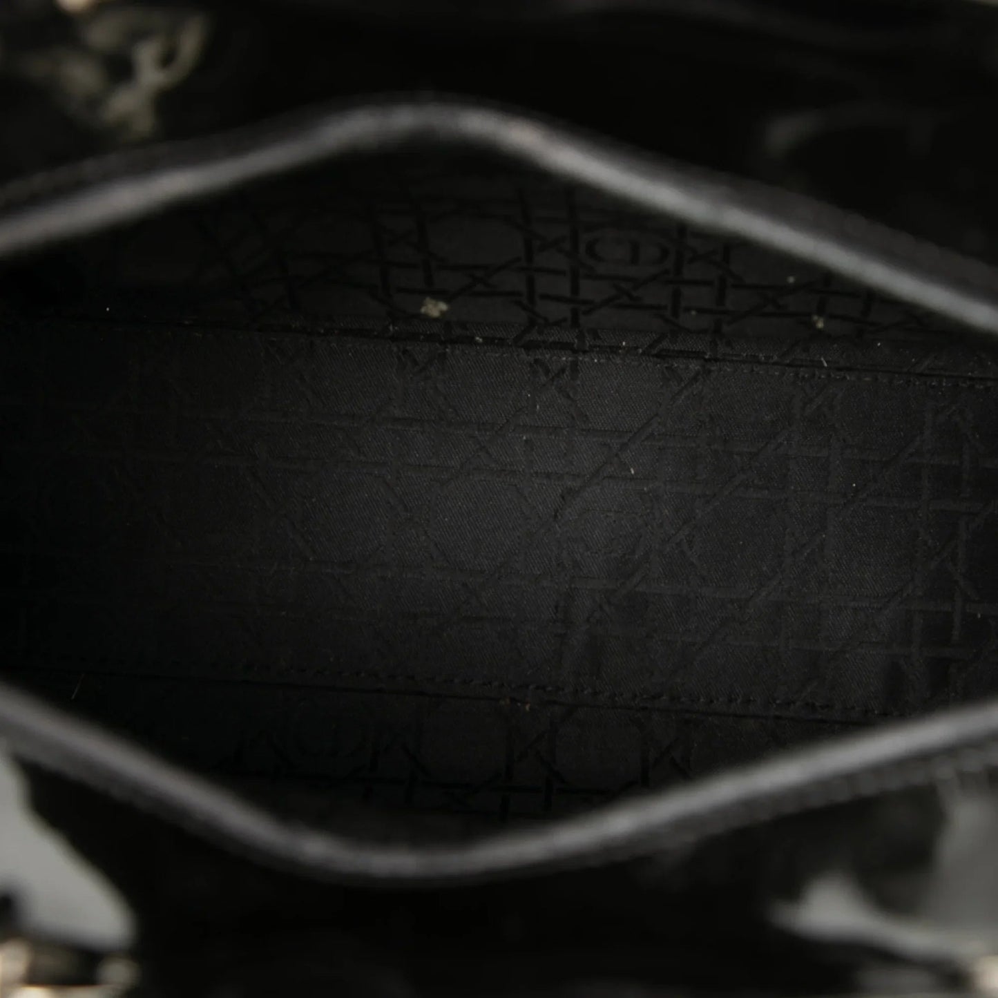 Black Dior Large Patent Cannage Lady Dior Satchel