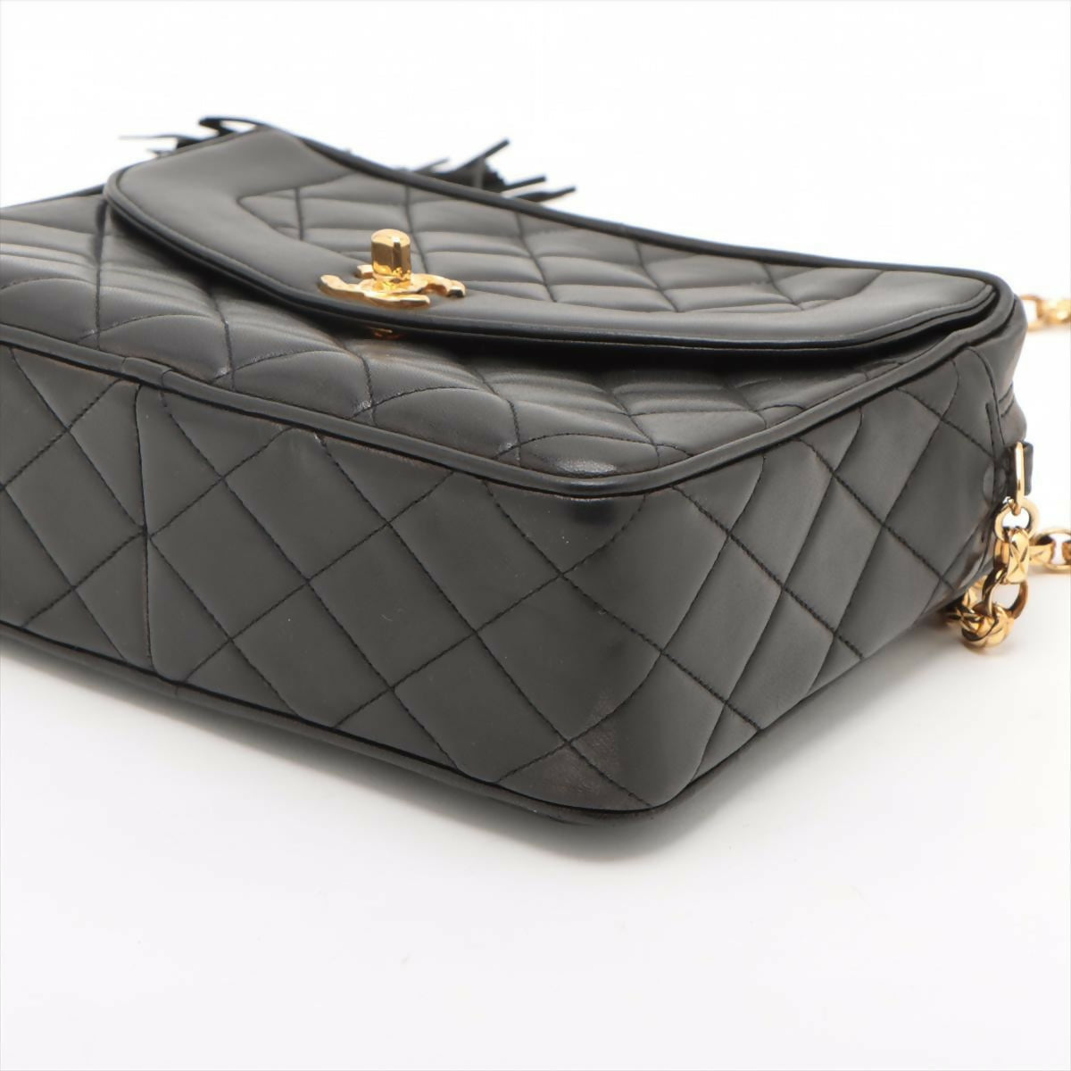 Chanel Black Mini Lambskin Tassel Bag with Gold Hardware