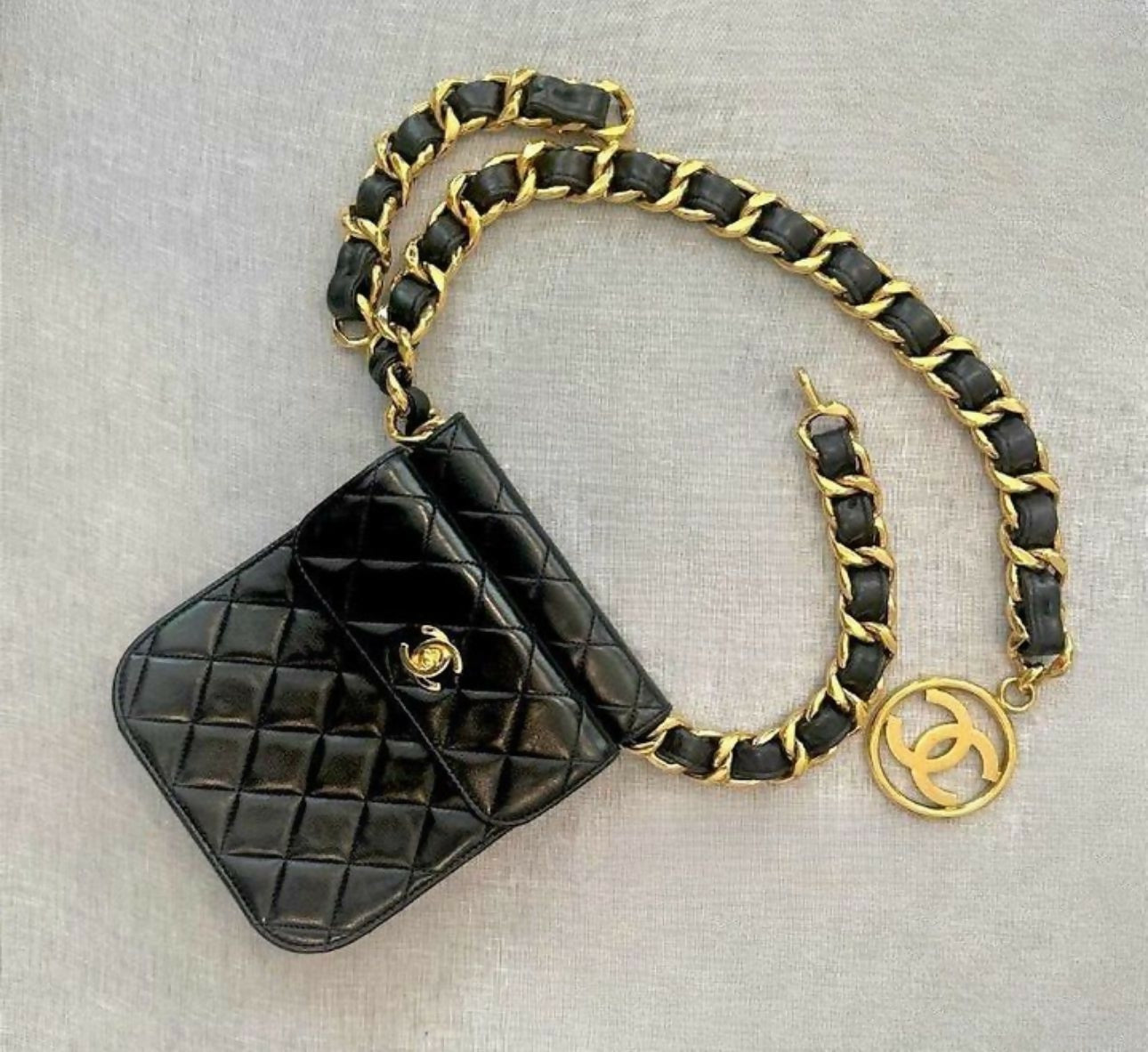 Chanel 1992 Runway Lambskin Belt Bag  Collector s Rarity