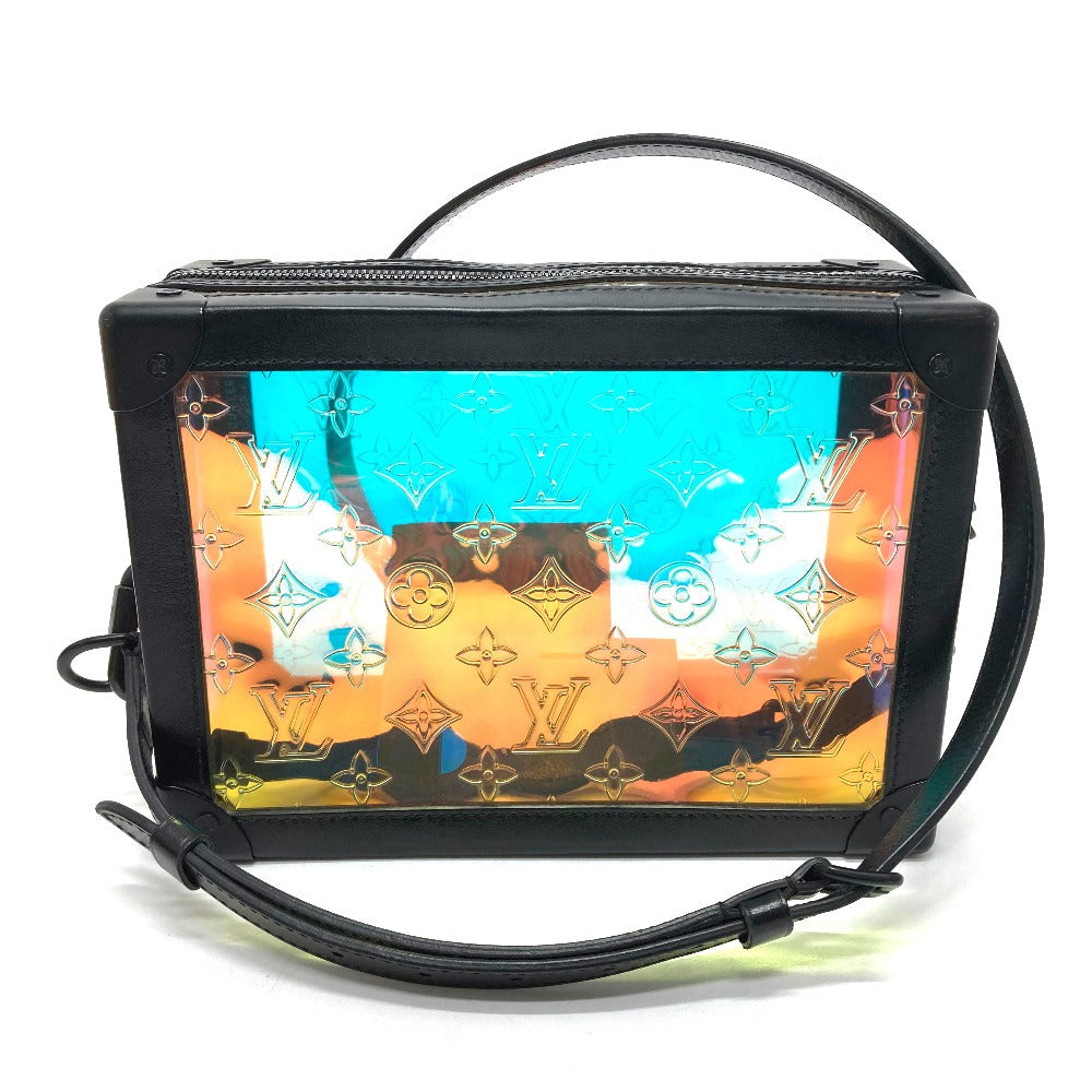 LOUIS VUITTON Shoulder Bag Leather, Monogram Prism Hologram x Black Monogram prism Soft Trunk