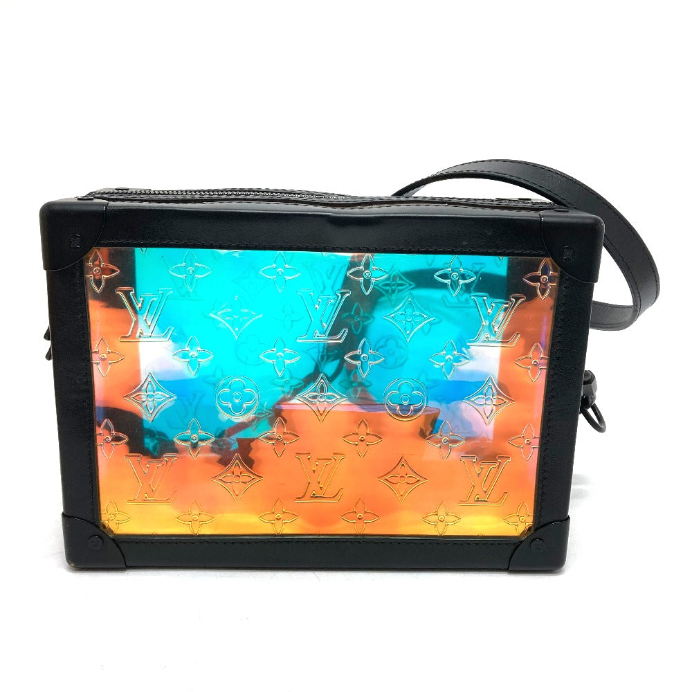 LOUIS VUITTON Shoulder Bag Leather, Monogram Prism Hologram x Black Monogram prism Soft Trunk