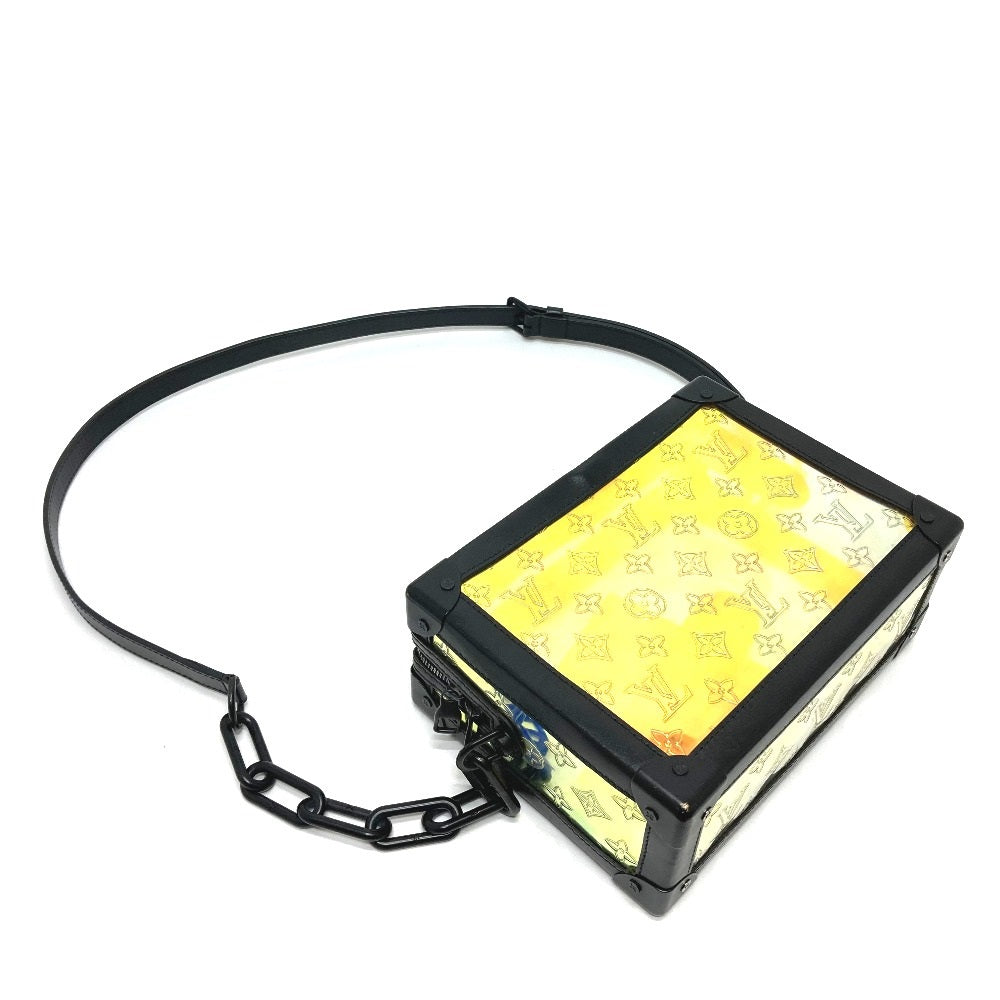 LOUIS VUITTON Shoulder Bag Leather, Monogram Prism Hologram x Black Monogram prism Soft Trunk