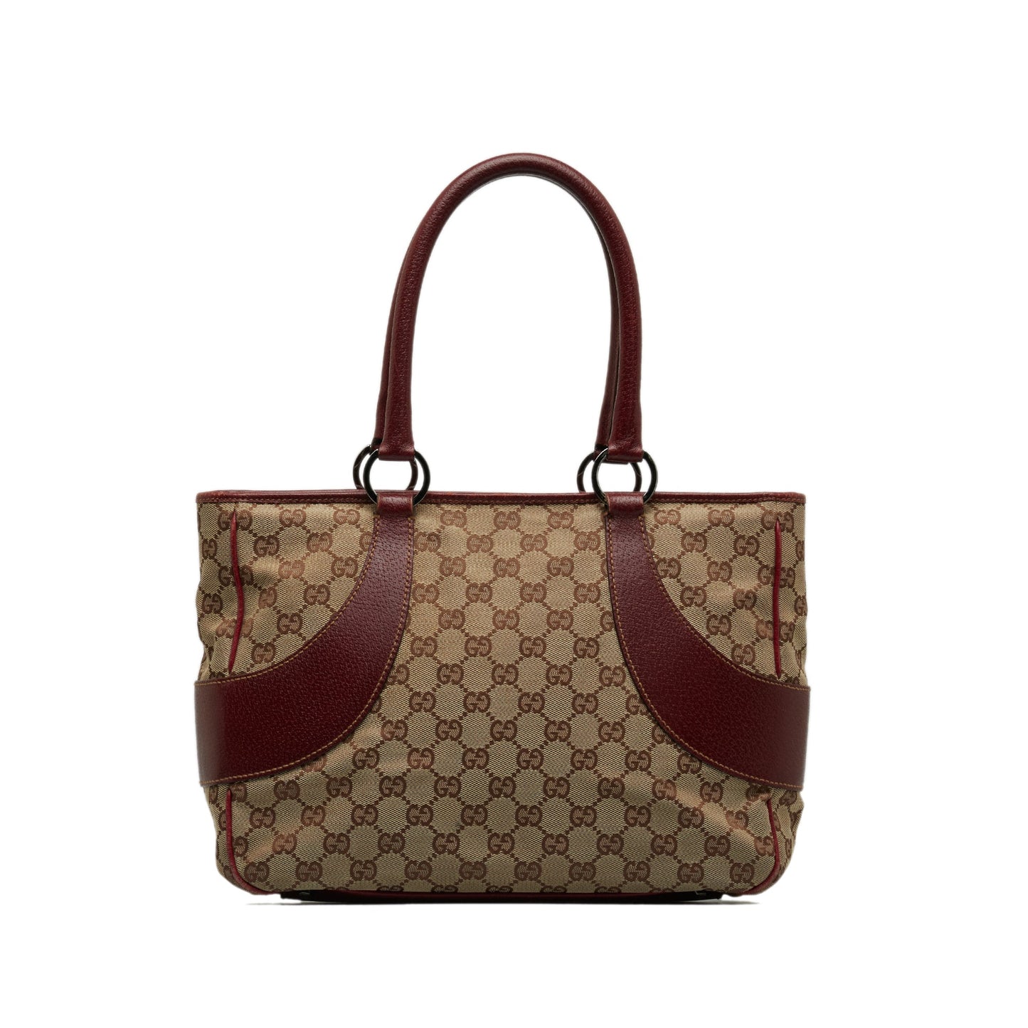 Gucci Brown Leather Canvas Tote Style 14