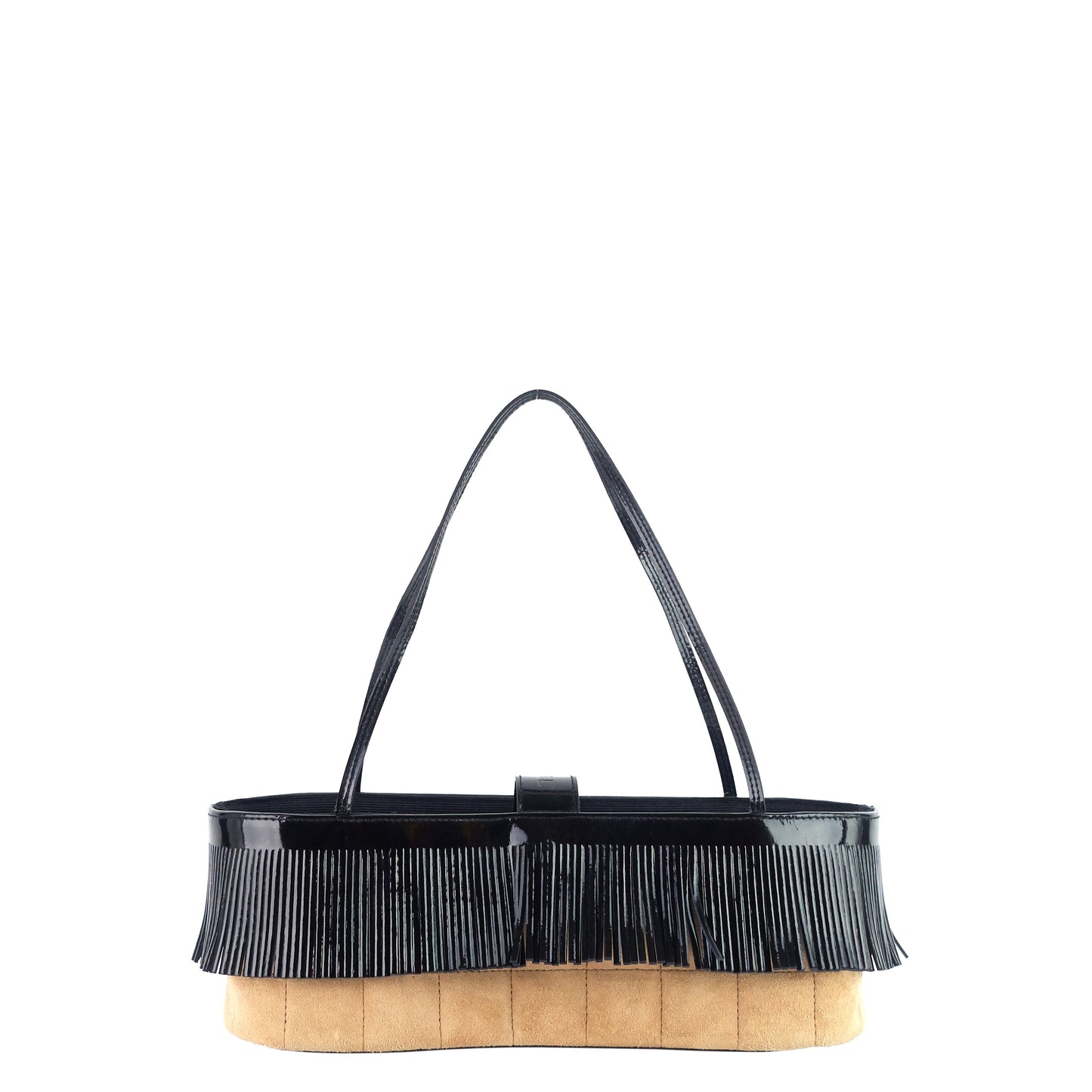 Chanel Suede and Patent Leather Mini Fringe Handbag