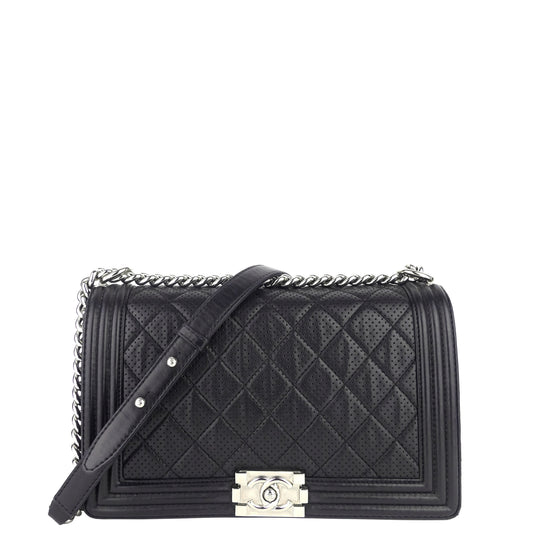 Chanel Perforated Lambskin Leather New Medium Boy Bag