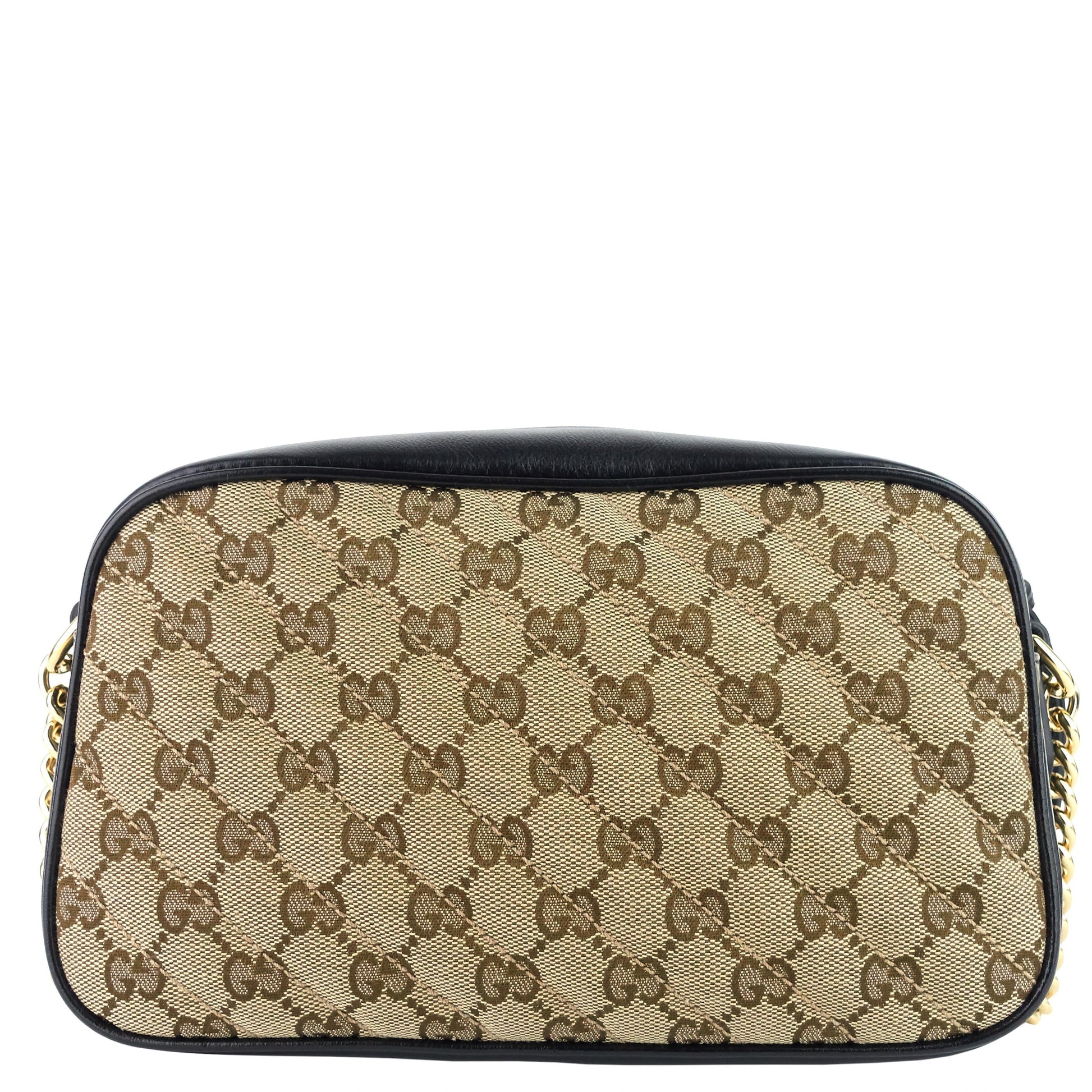 Gucci Marmont Small Monogram Canvas Chain Shoulder Bag