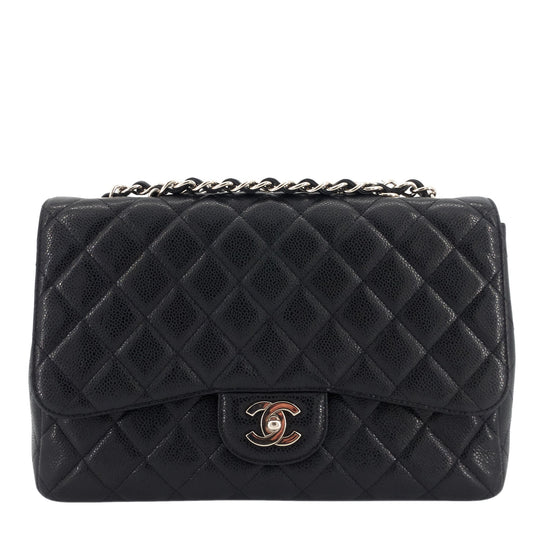 Chanel Jumbo Quilted Caviar Classic Flap Bag